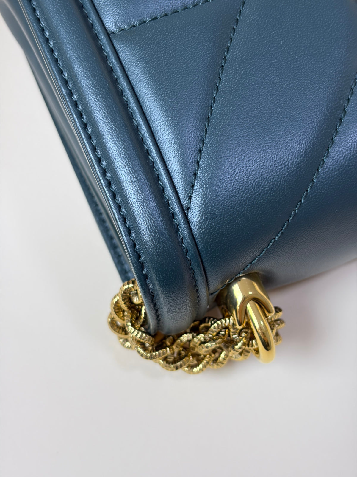 Dolce & Gabbana dark green quilted nappa medium devotion shoulder bag
