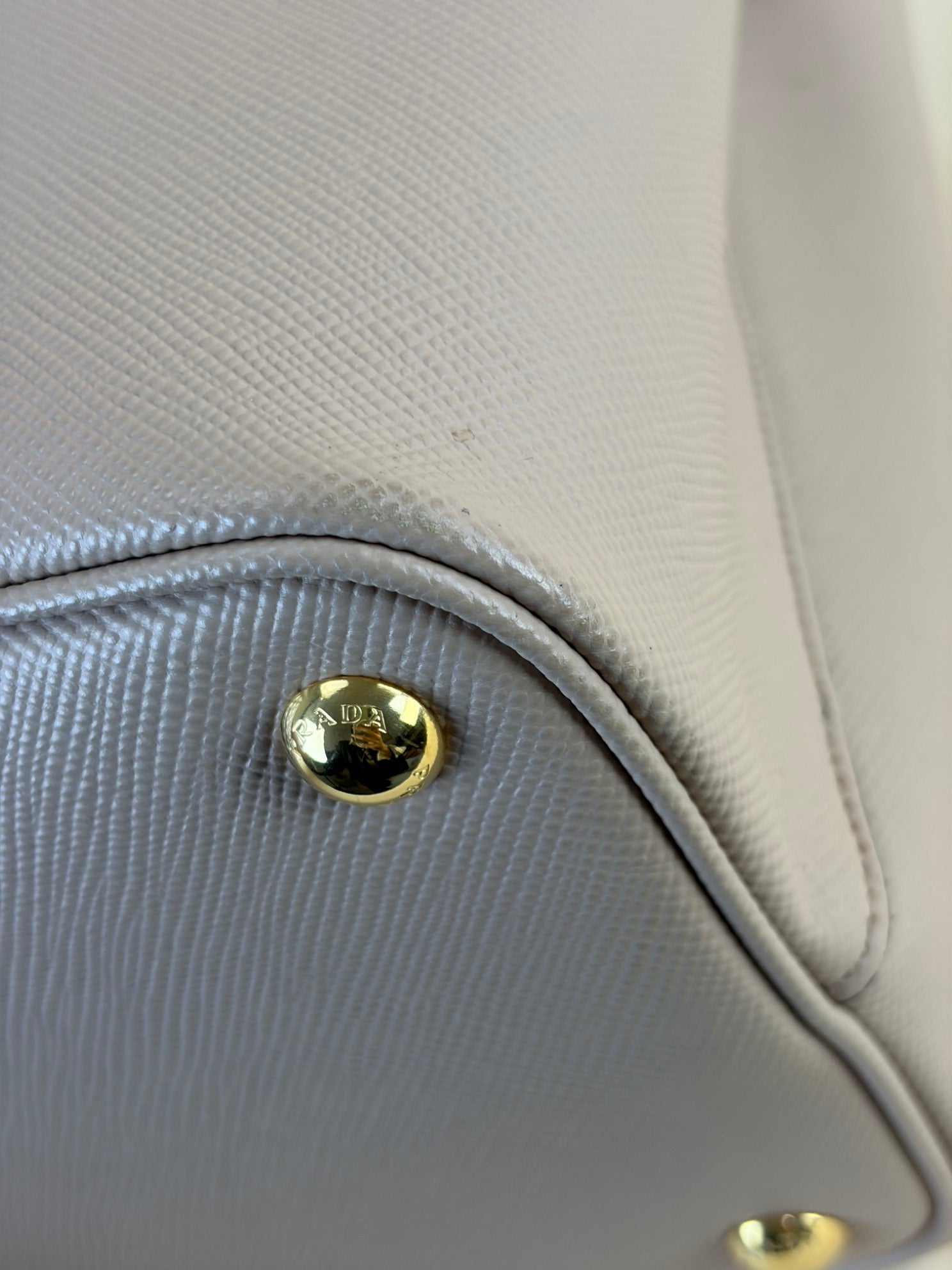Prada Nude Double Medium Tote Bag with Strap