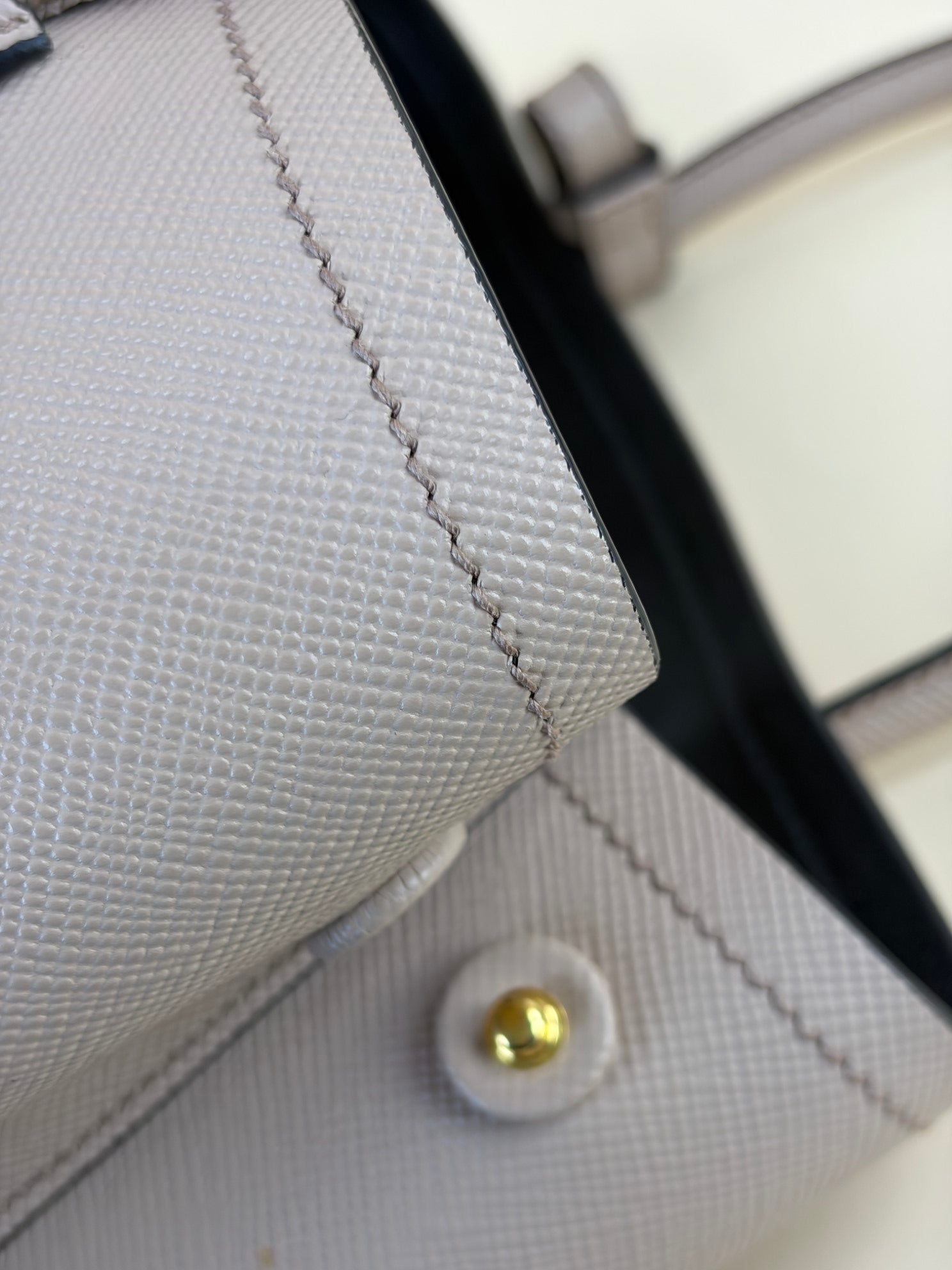 Prada Nude Double Medium Tote Bag with Strap