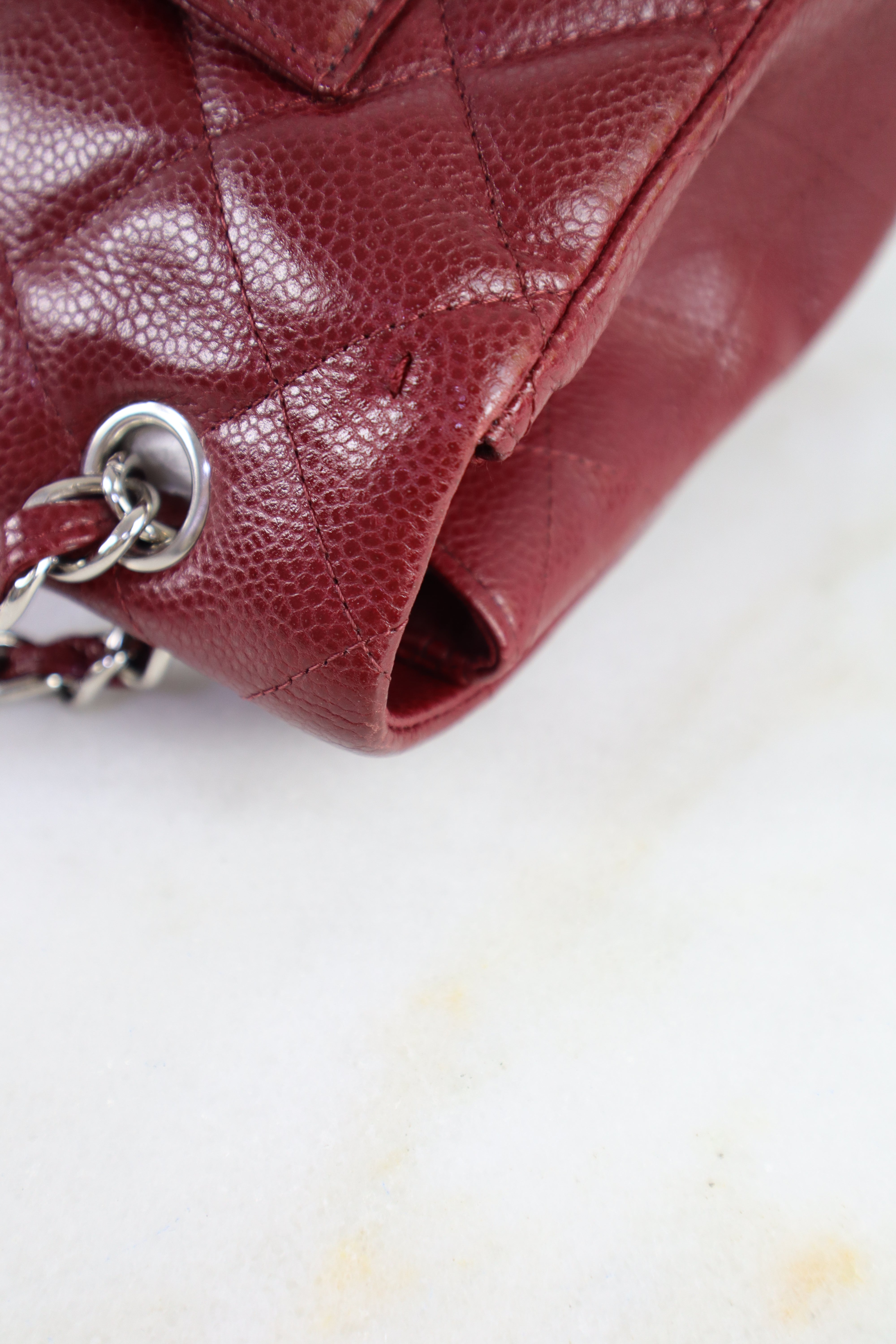Chanel Burgundy Maxi Classic Single Flap Large Shoulder Bag