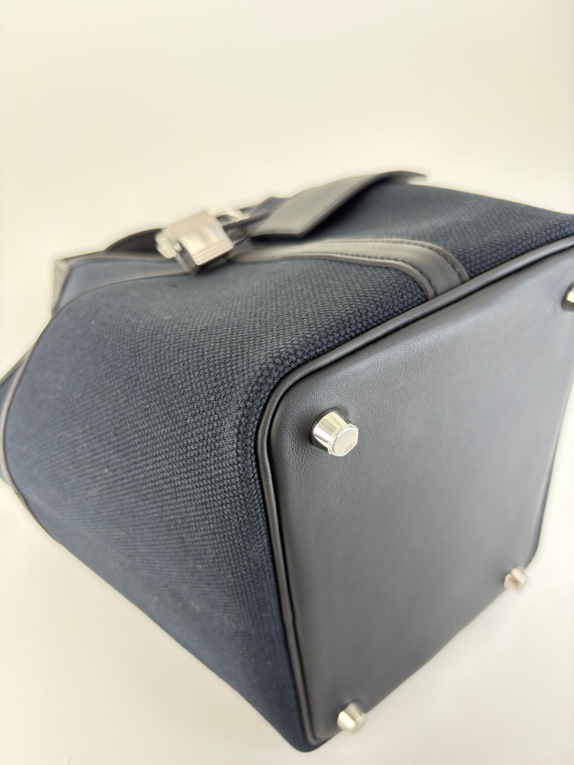 Hermes cargo picoting pocket lock 18noir Golland canvas and swift calfskin palladium Hardware