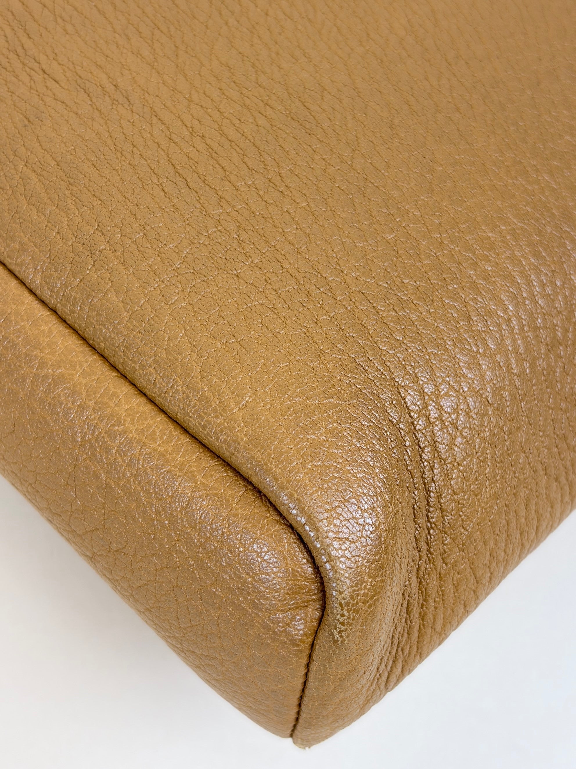 YSL camel lambskin Cassandre large envelope pouch