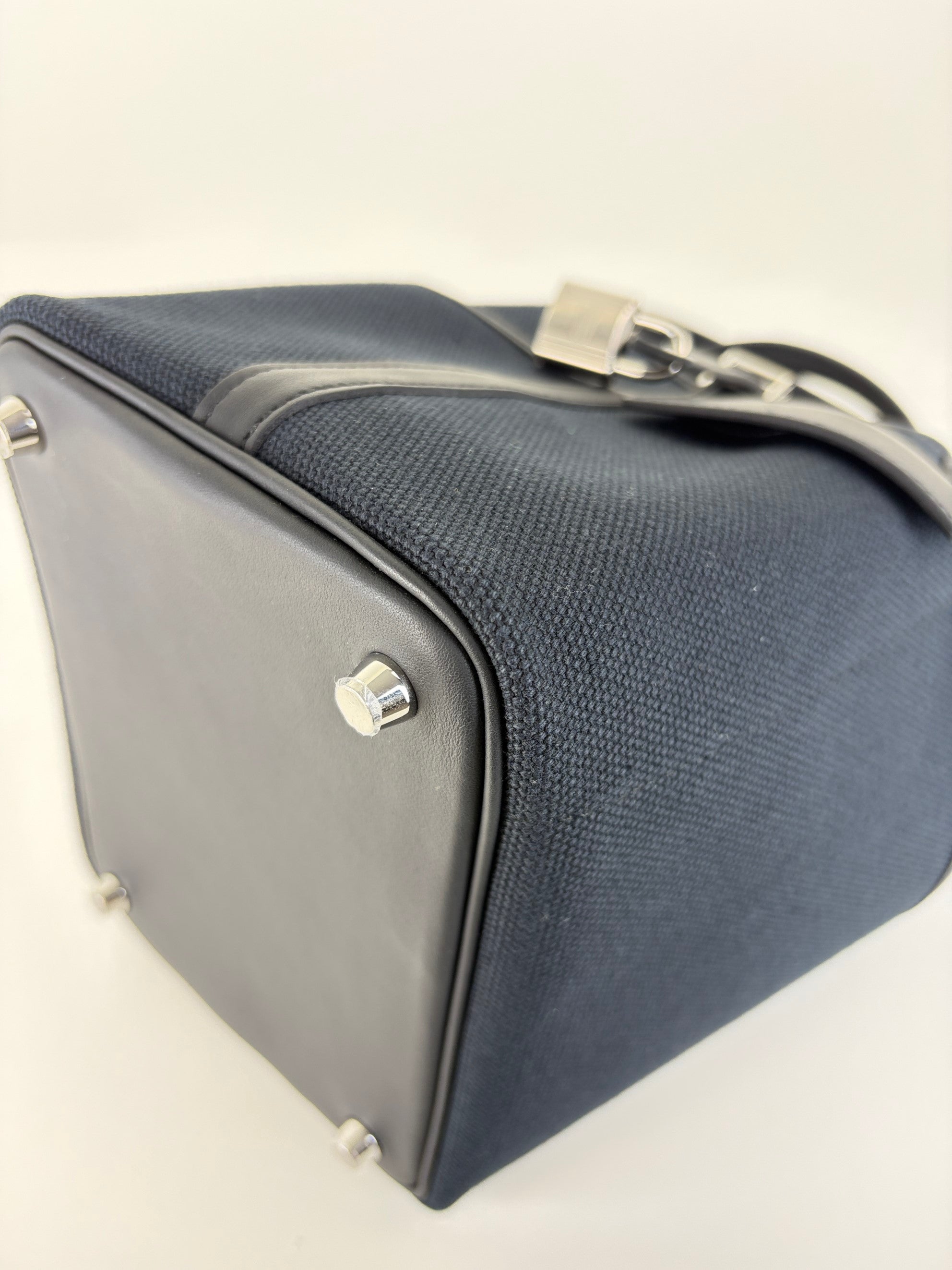 Hermes cargo picoting pocket lock 18noir Golland canvas and swift calfskin palladium Hardware