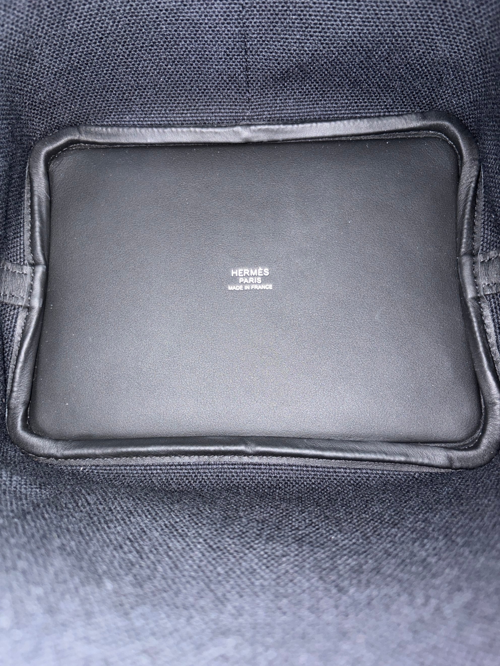 Hermes cargo picoting pocket lock 18noir Golland canvas and swift calfskin palladium Hardware