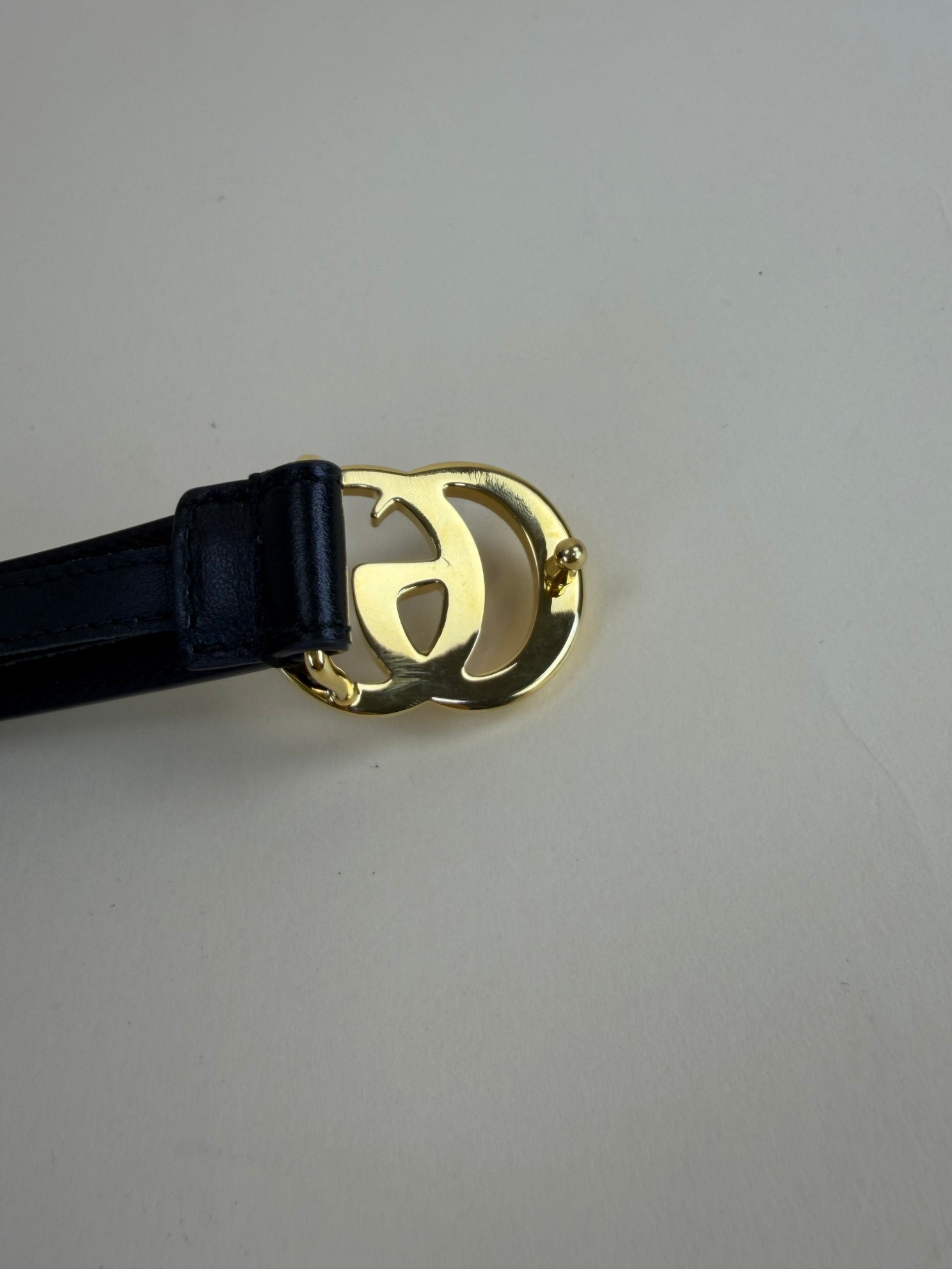 Gucci Black Smooth GG Marmont Thin Belt 42