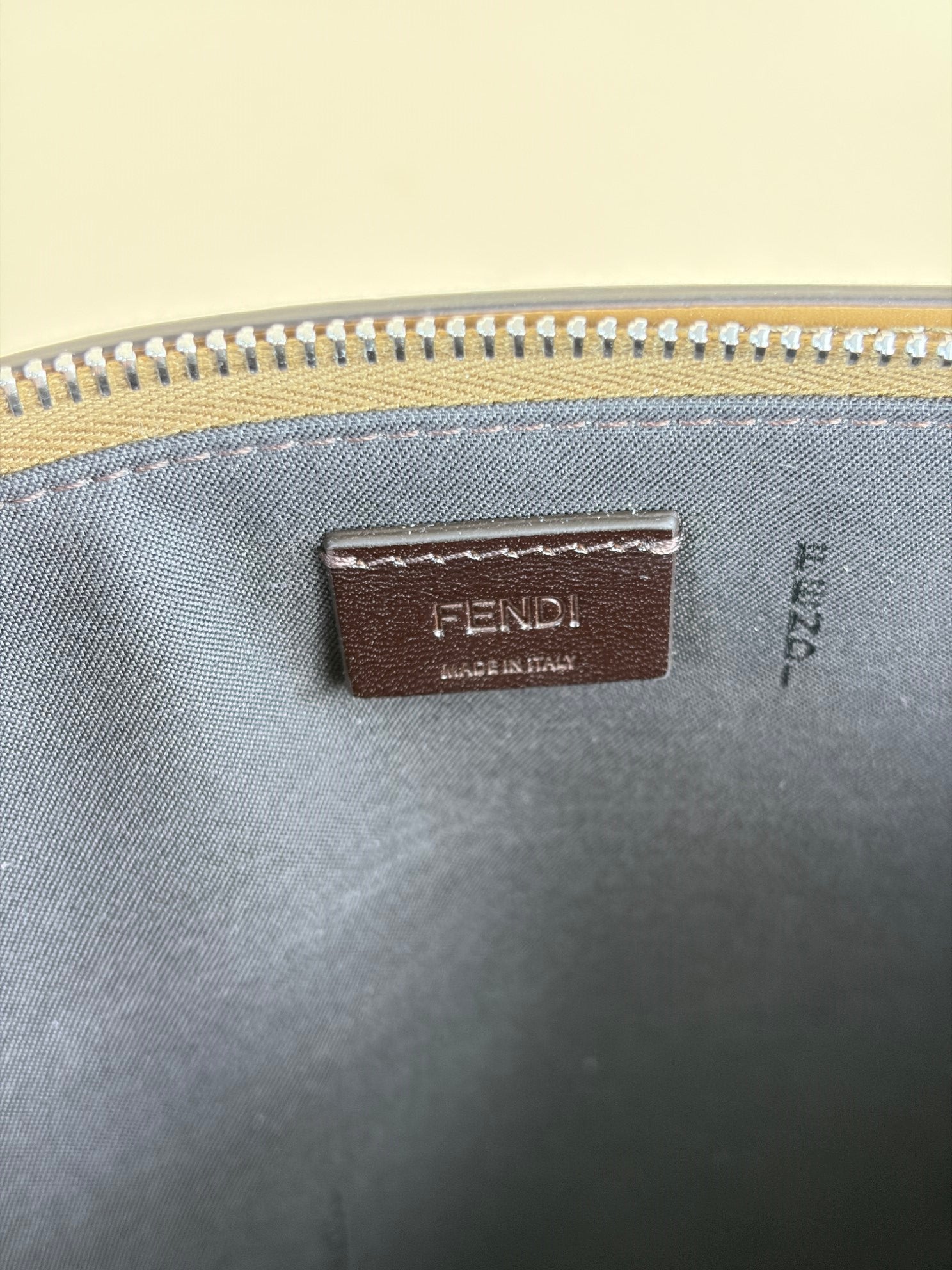 Fendi Tobacco brown jacquard ff fabric large flat pouch