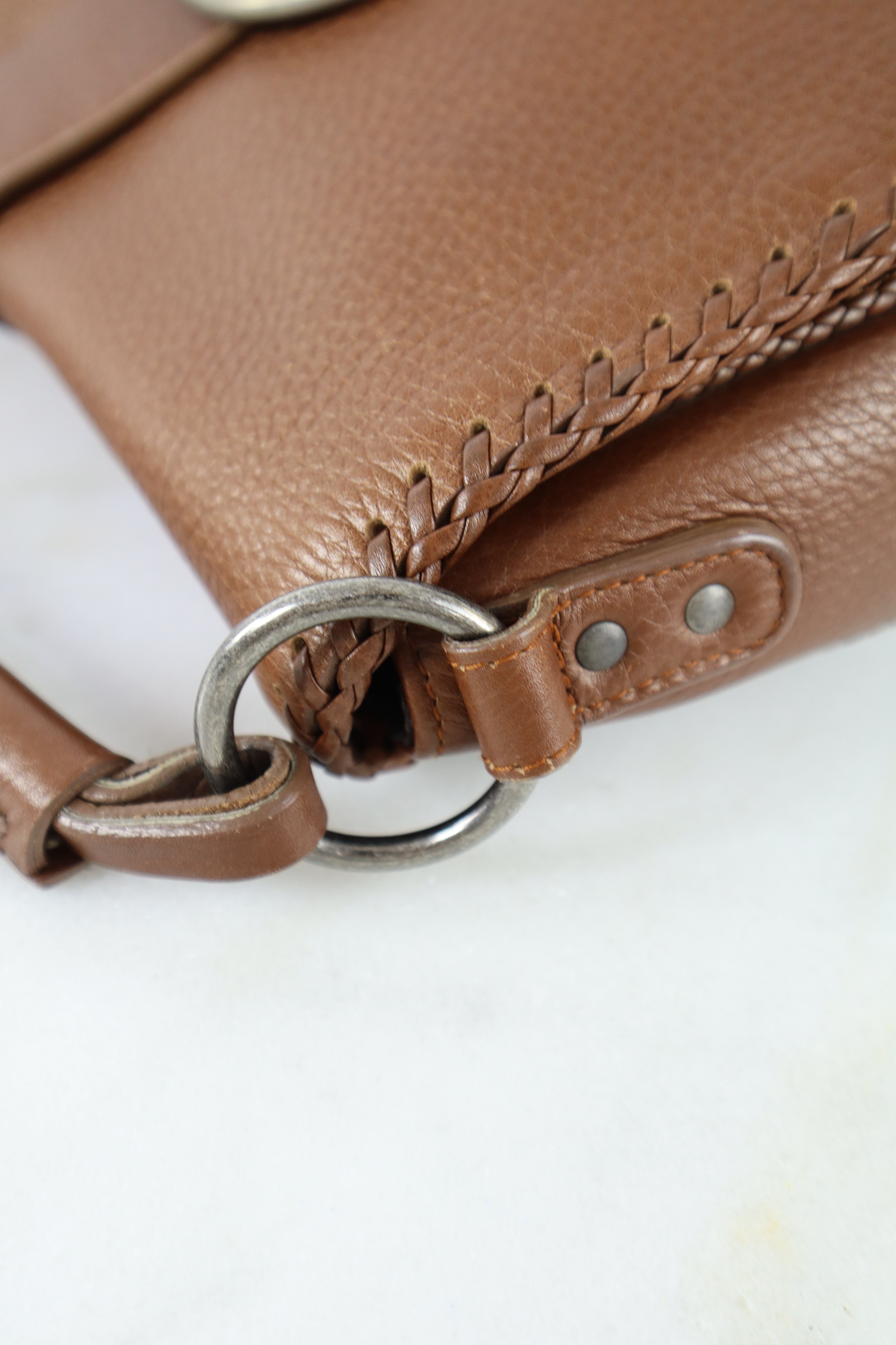 Christian Dior Brown Gaucho Whipstitch Hobo Saddle Bag