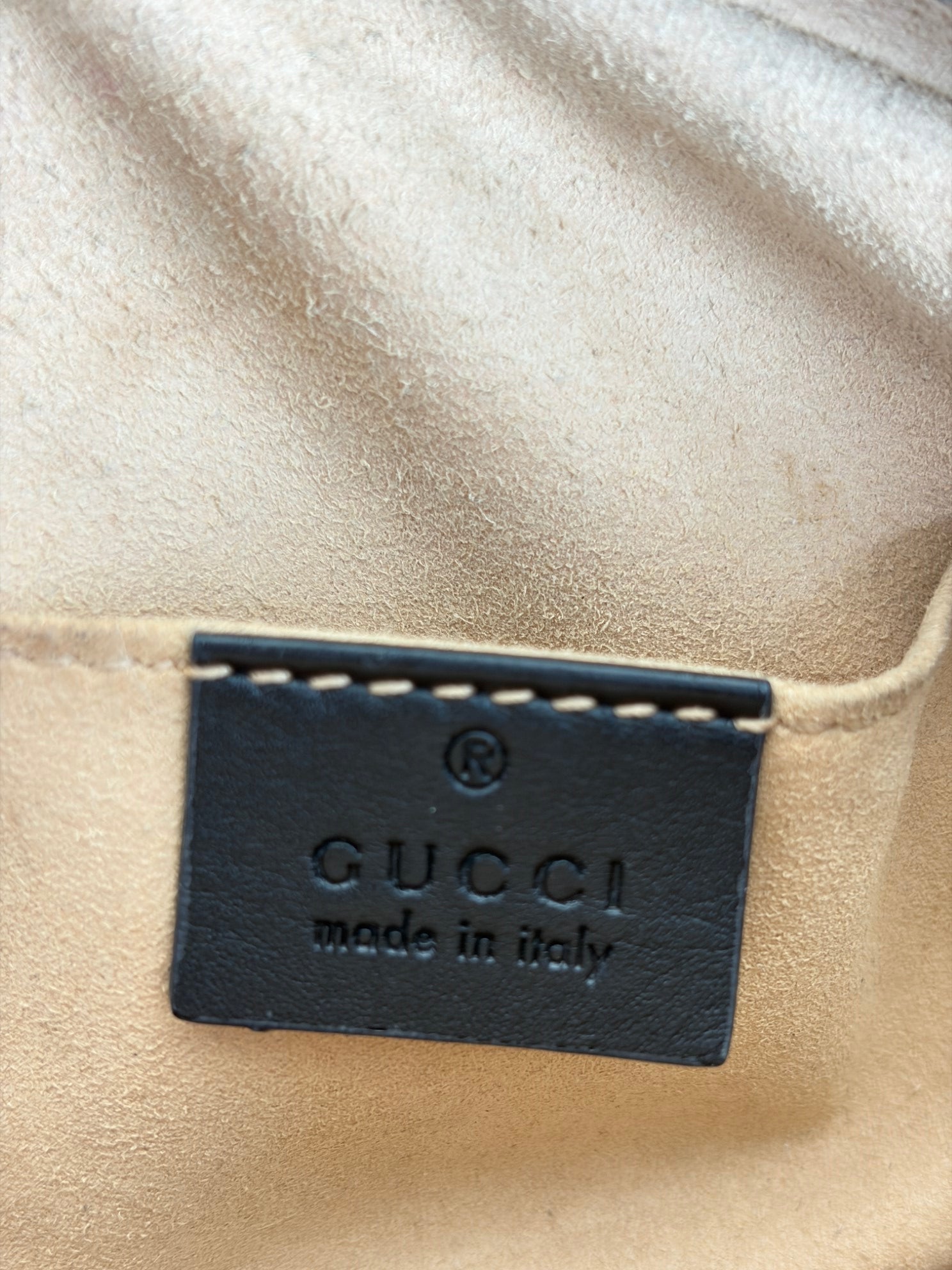 Gucci black calfskin matelassé GG Marmont belt bag