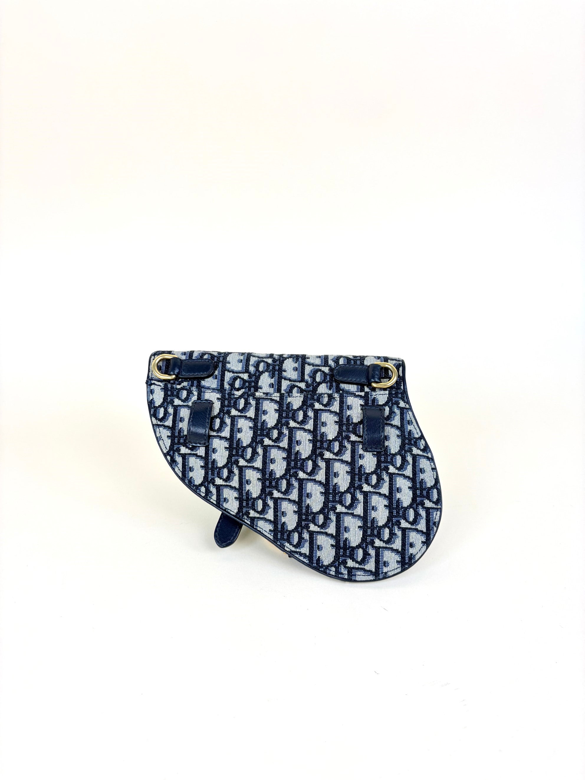 Christian Dior Blue Oblique Saddle flat bag