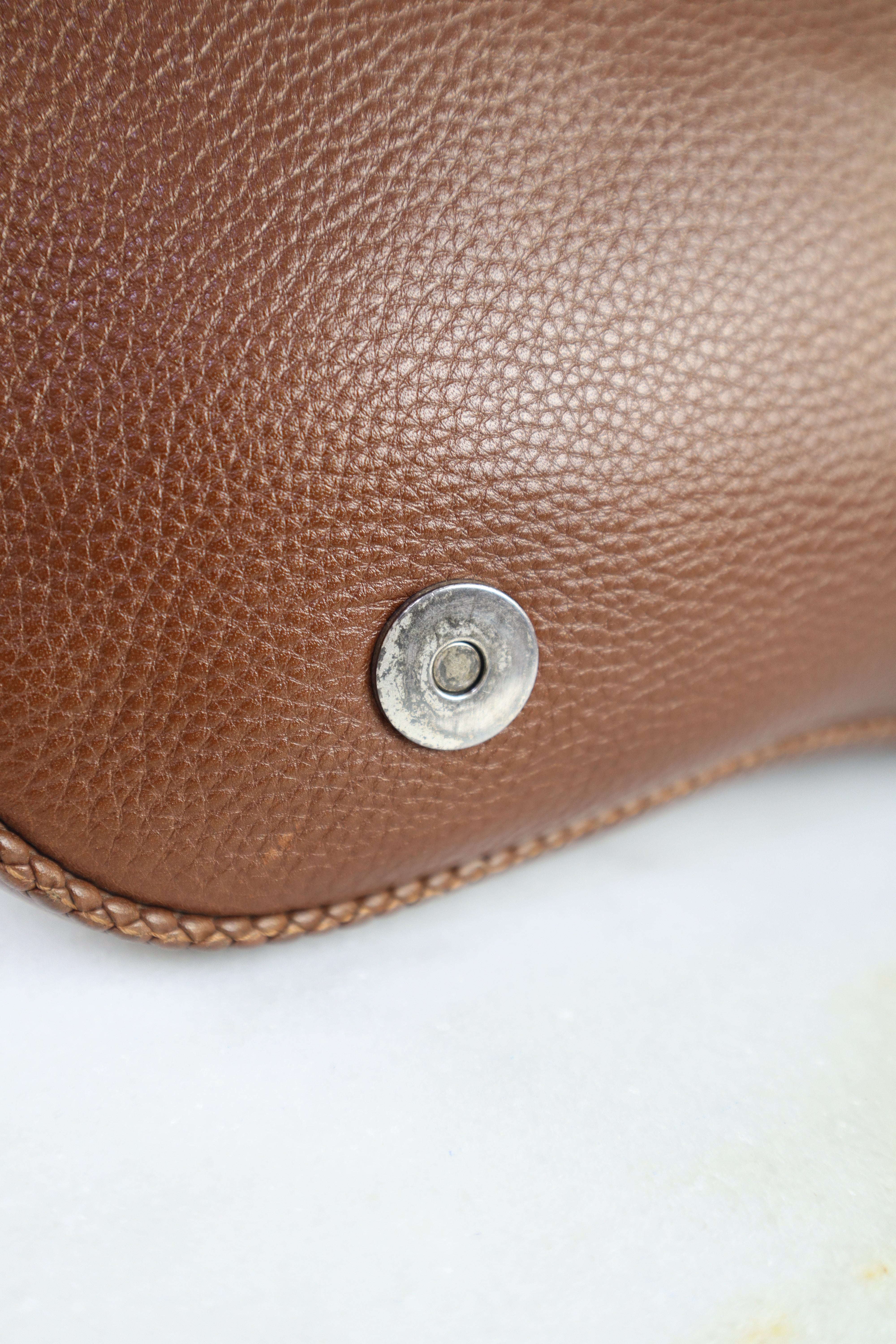 Christian Dior Brown Gaucho Whipstitch Hobo Saddle Bag