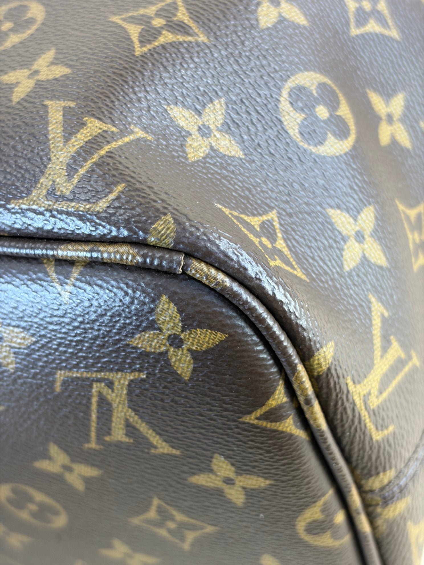 louis Vuitton never full inside out mm pouch monogram and black