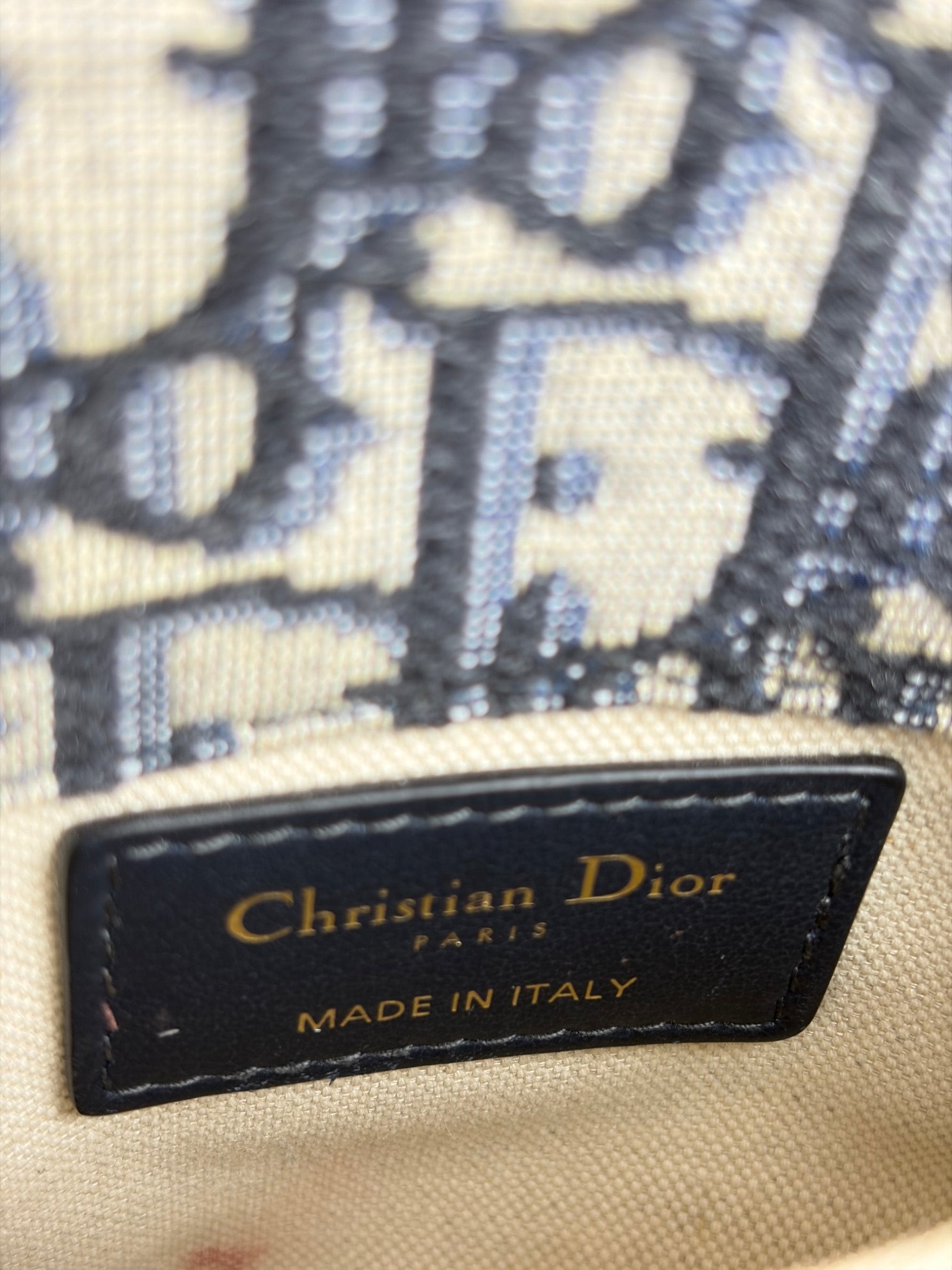 Christian Dior Blue Oblique Saddle flat bag