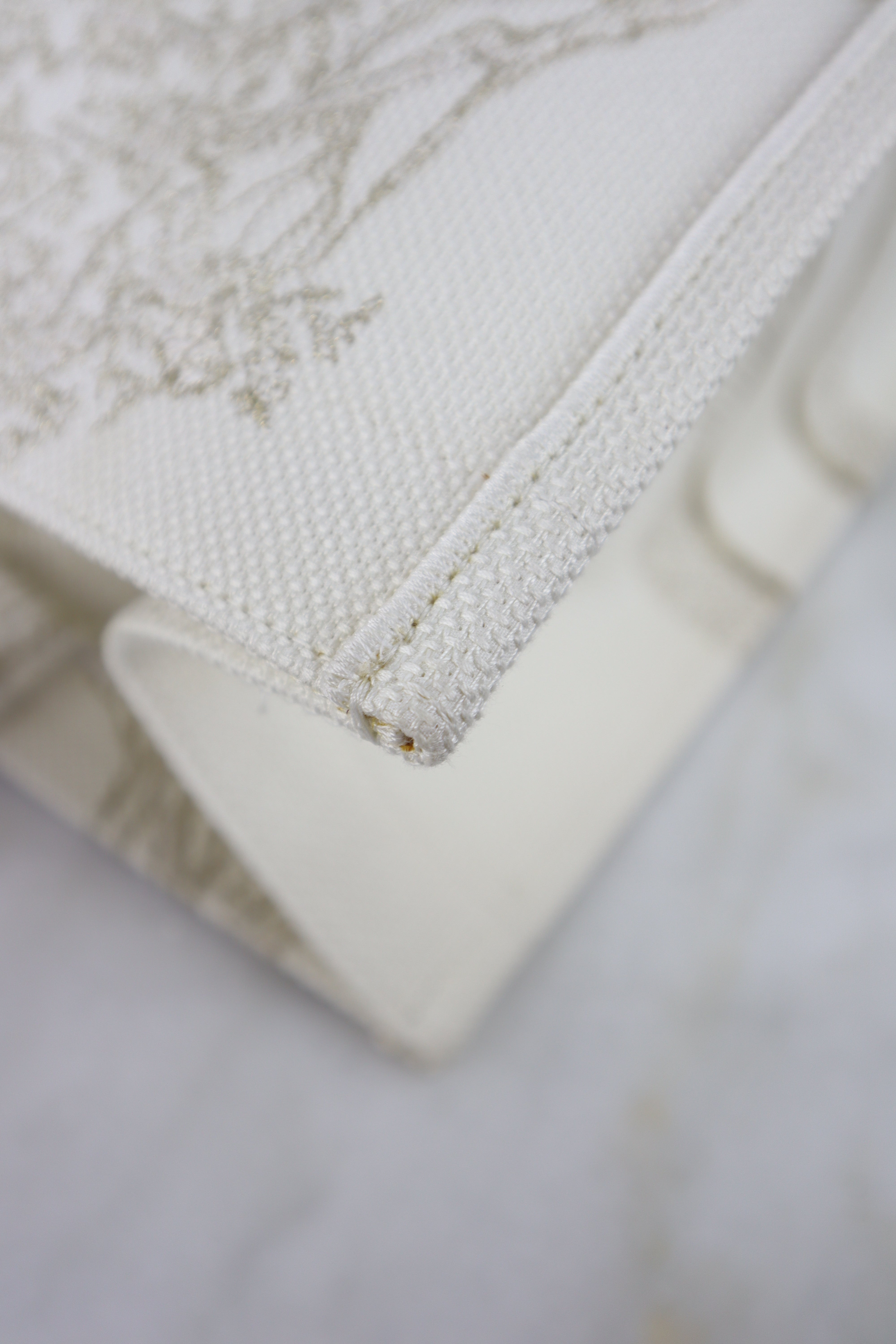 Christian Dior Off White Embroidery Large Book Tote Bag