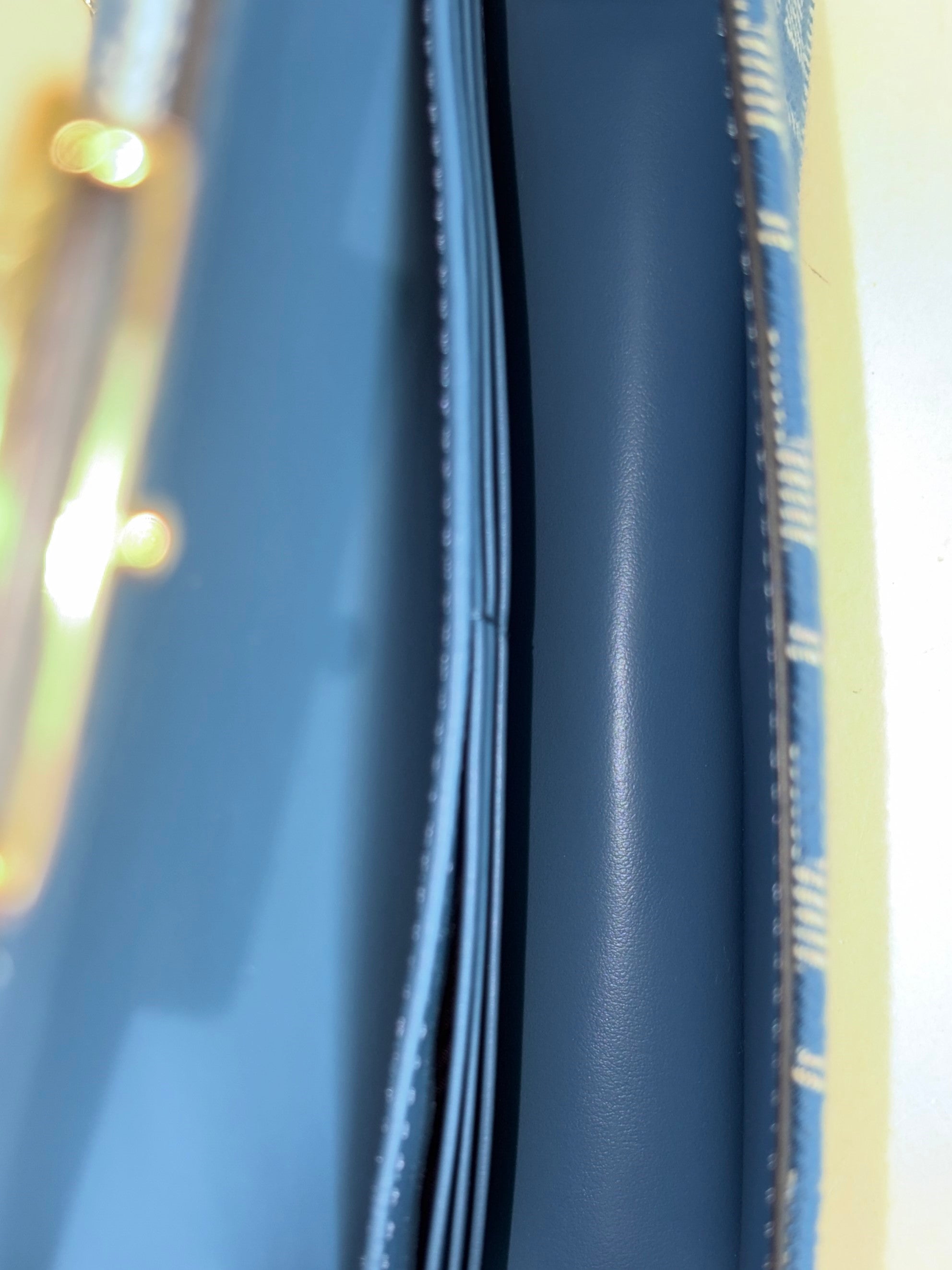 fendi baguette wallet on chain with strap jaquared slim denim calf white blue