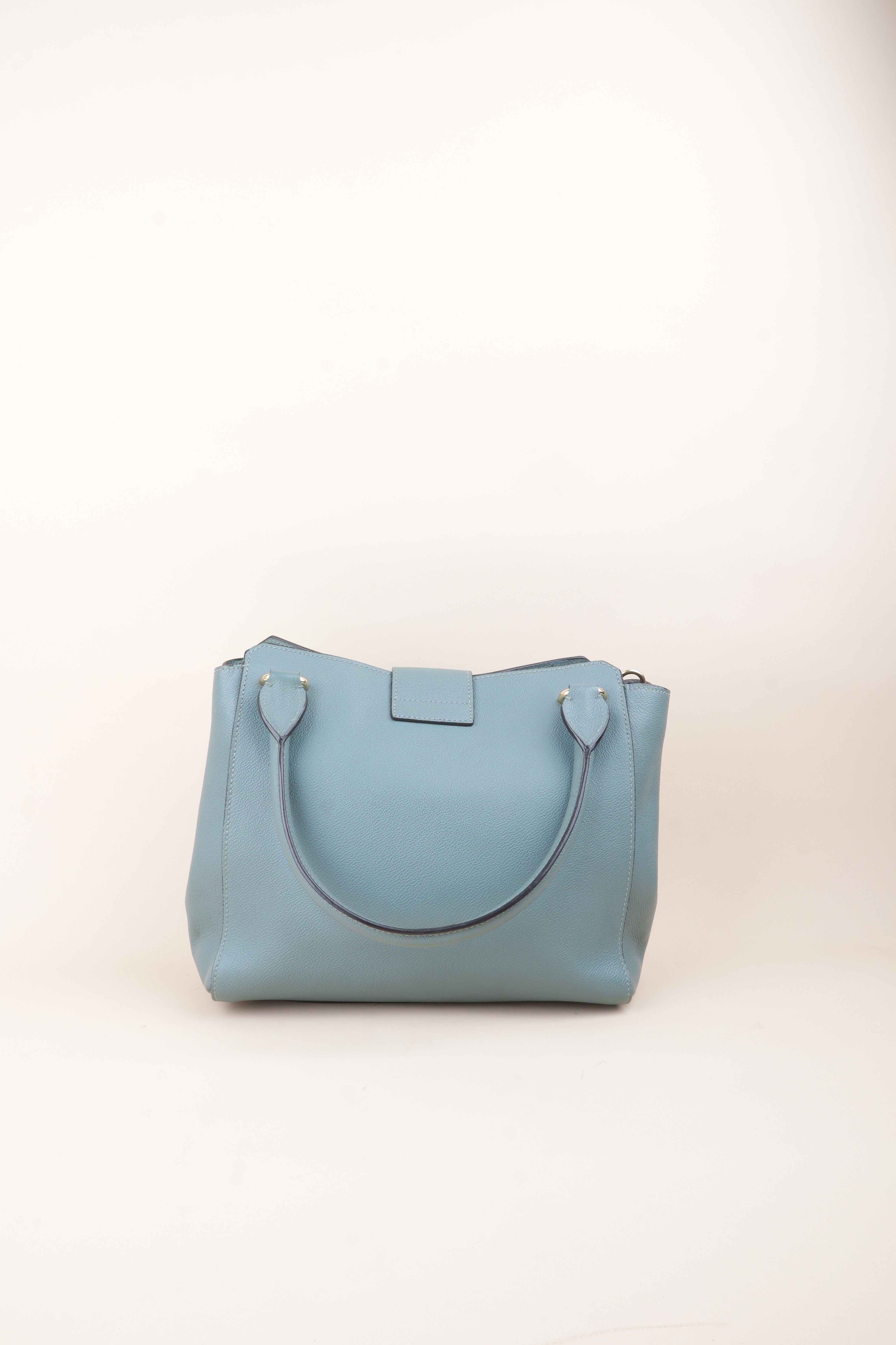 Burberry Blue Medium Celadon Buckle Tote Bag with Strap