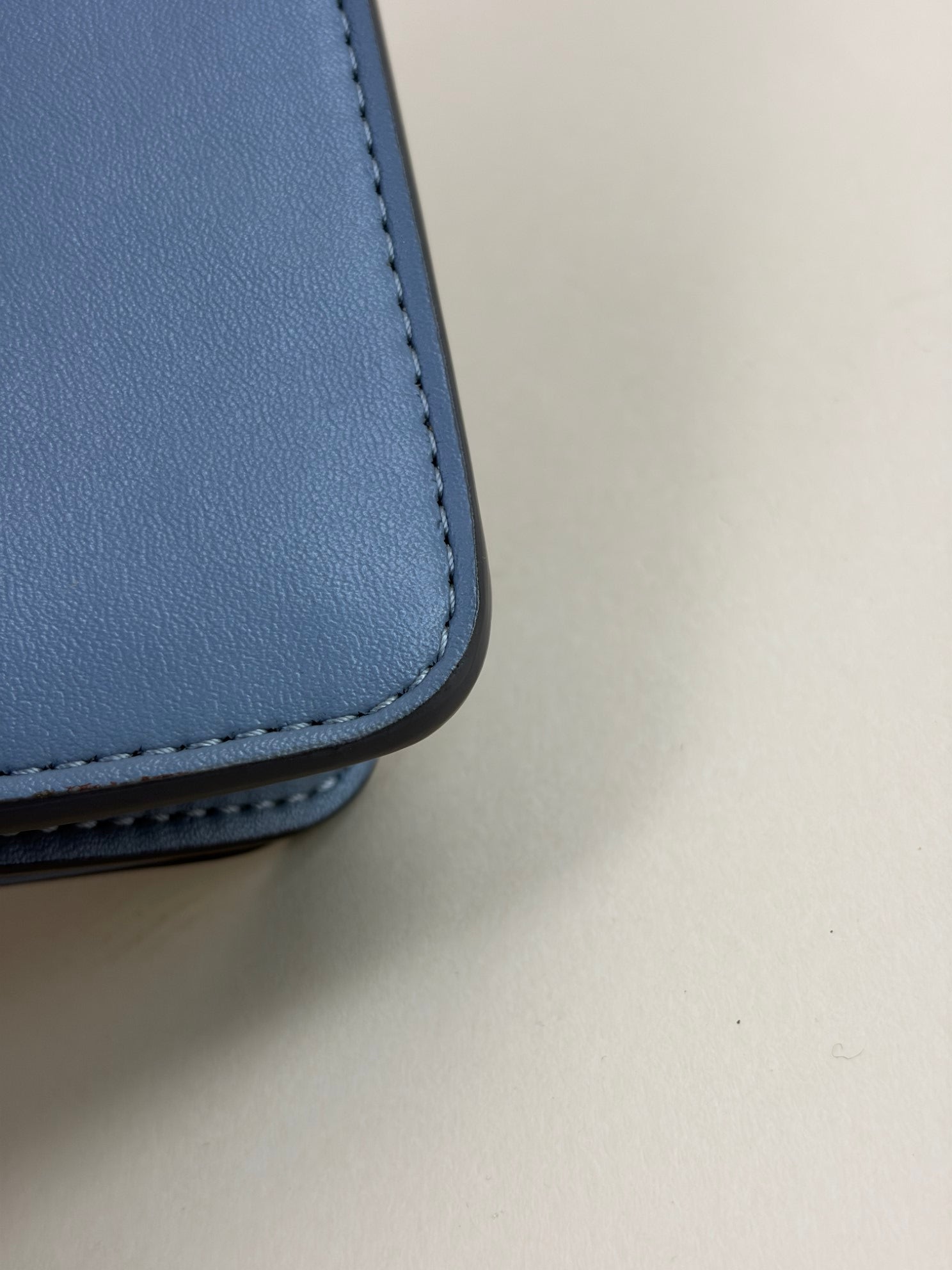 stella McCartney sky blue leather mini logo cross body
