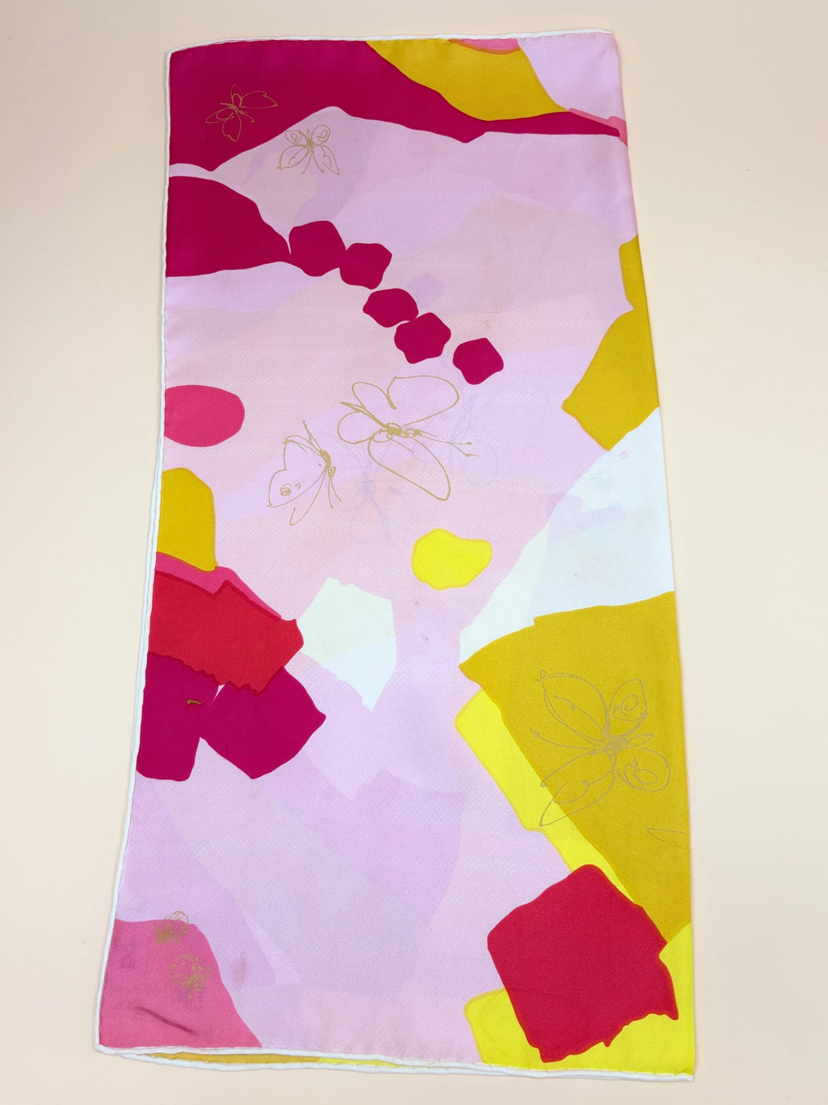 Dior multicolor butterfly printed square silk scarf