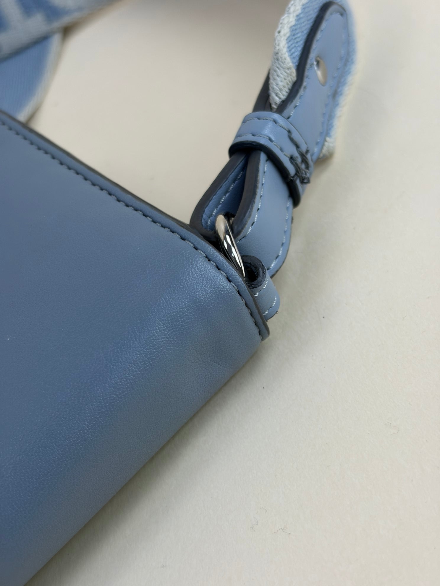 stella McCartney sky blue leather mini logo cross body