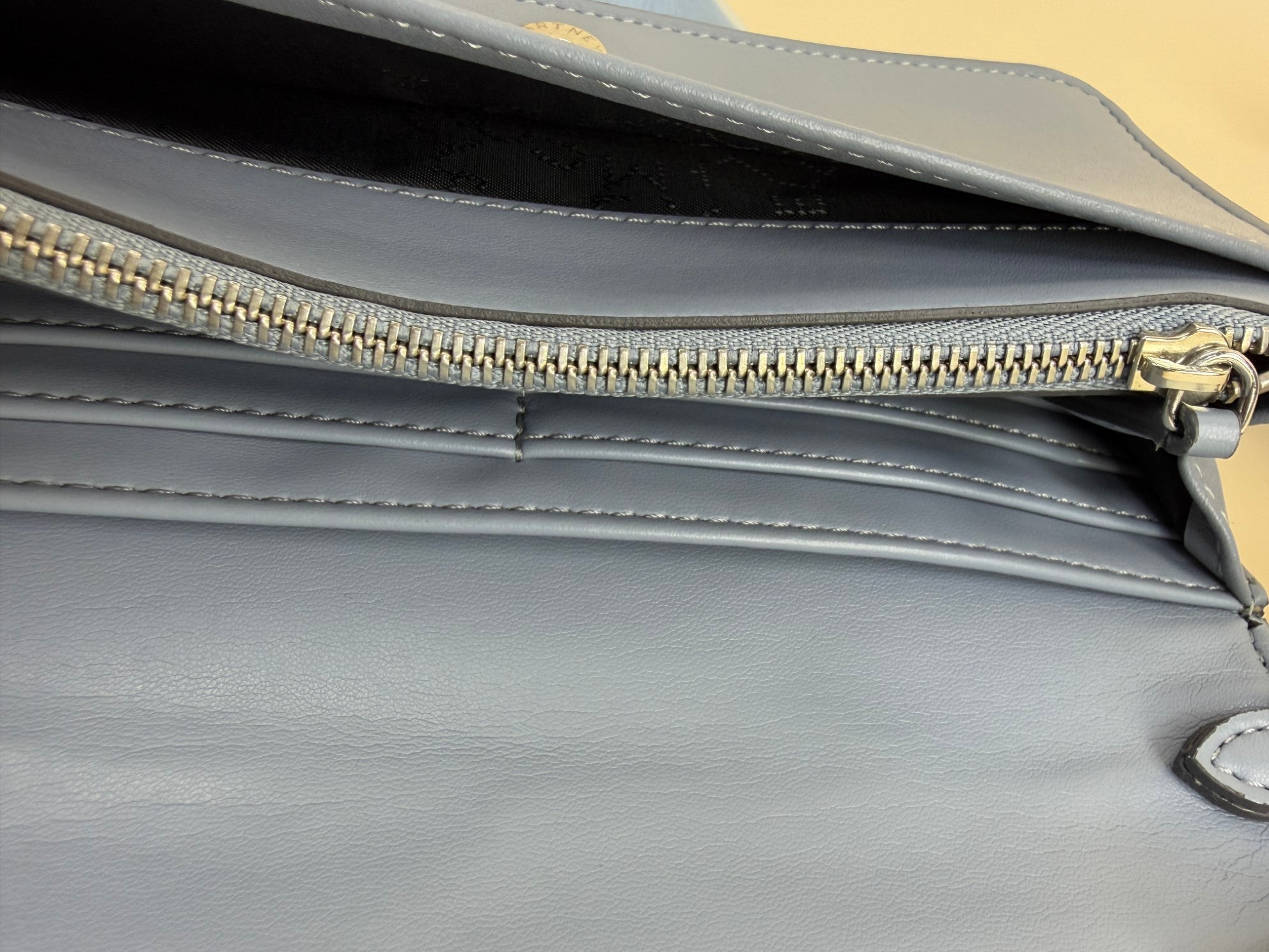 stella McCartney sky blue leather mini logo cross body
