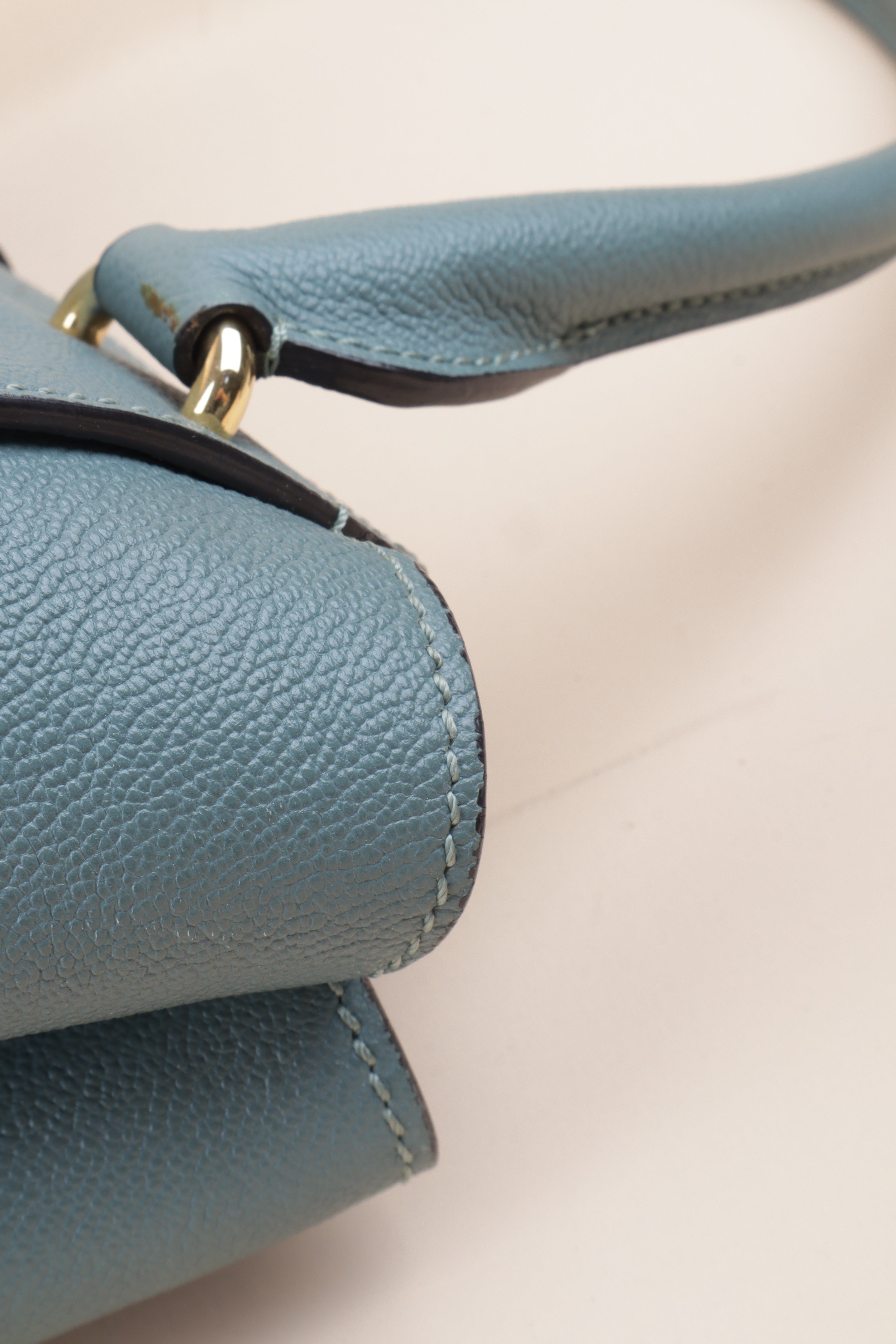 Burberry Blue Medium Celadon Buckle Tote Bag with Strap