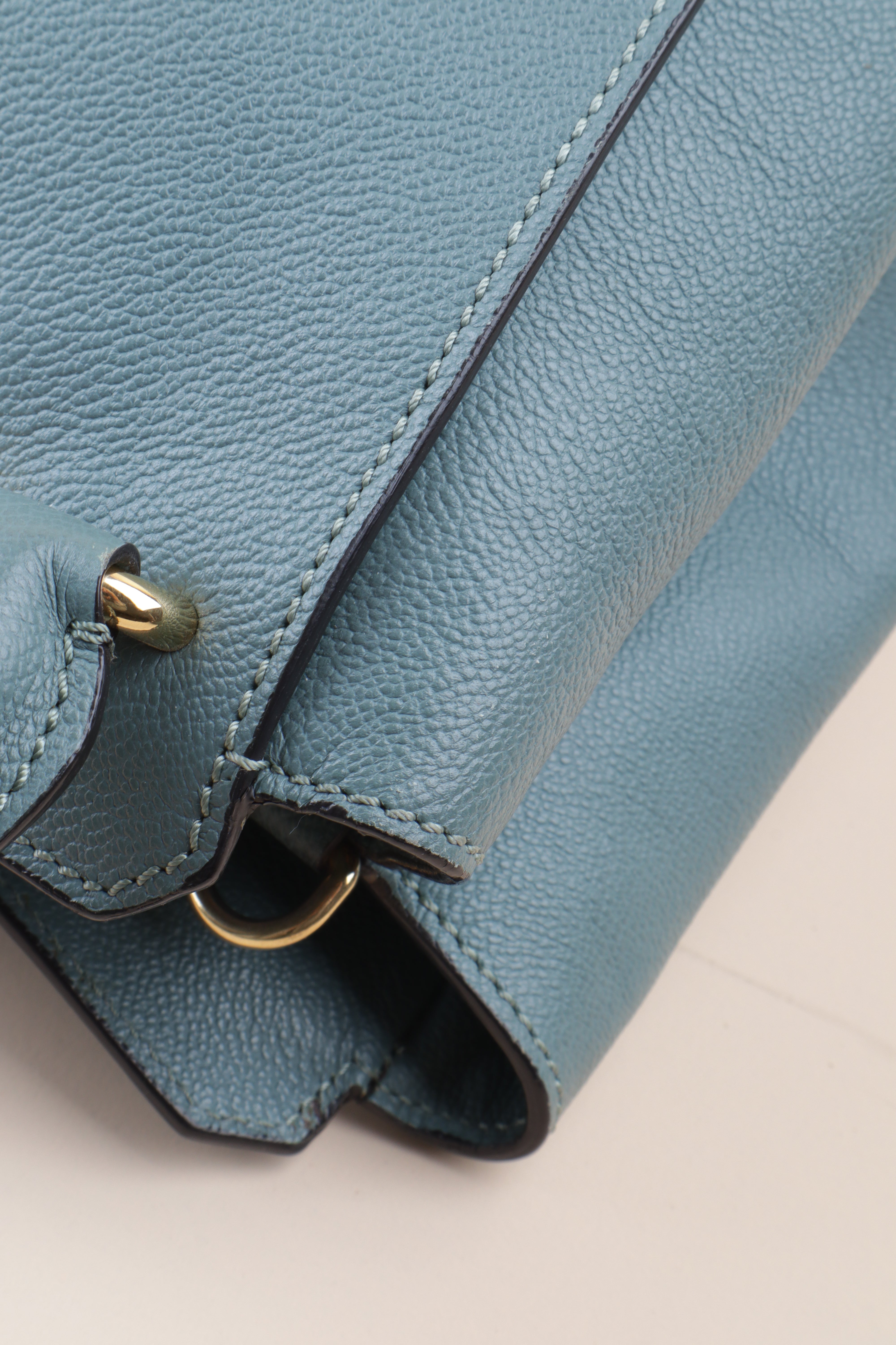Burberry Blue Medium Celadon Buckle Tote Bag with Strap