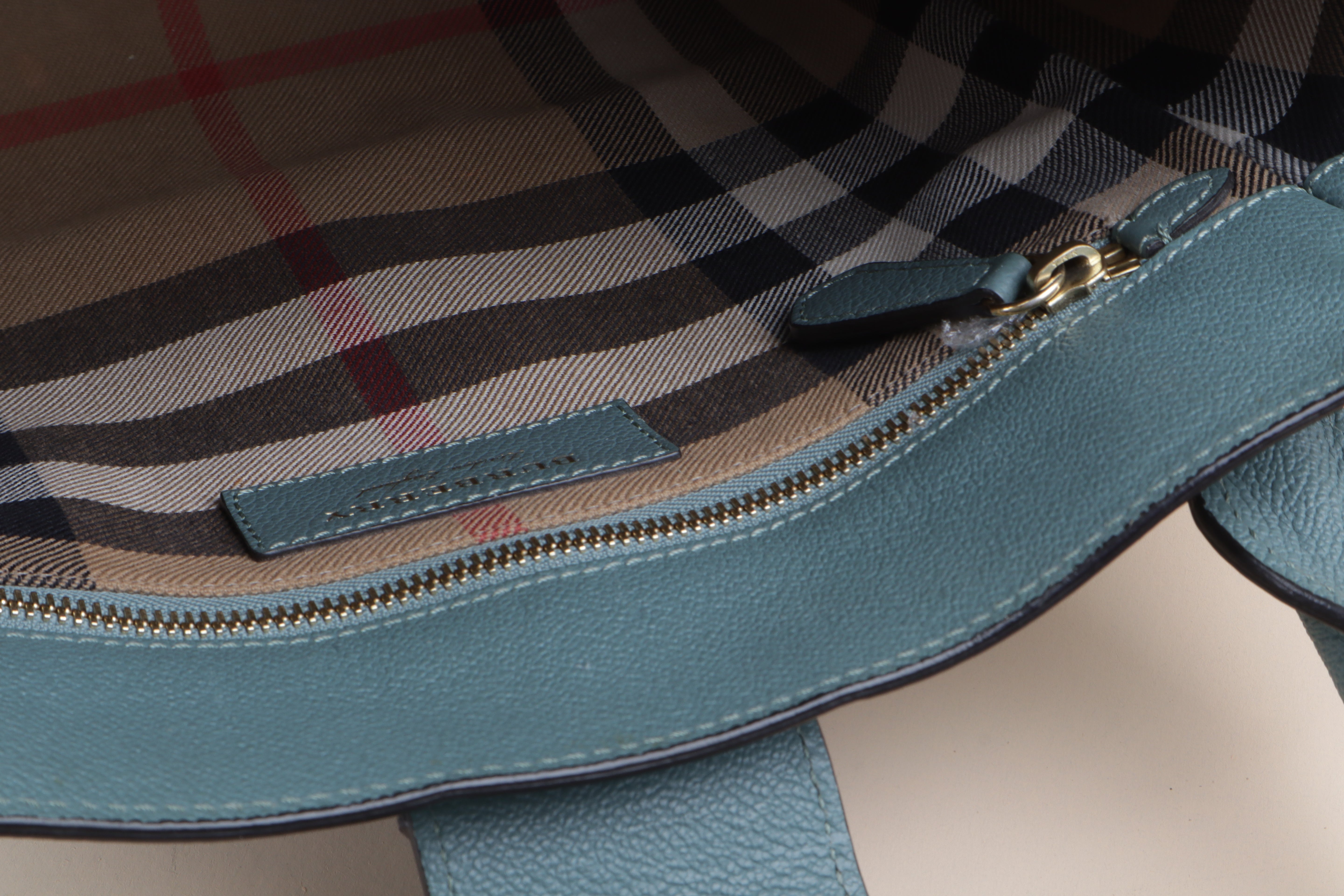 Burberry Blue Medium Celadon Buckle Tote Bag with Strap