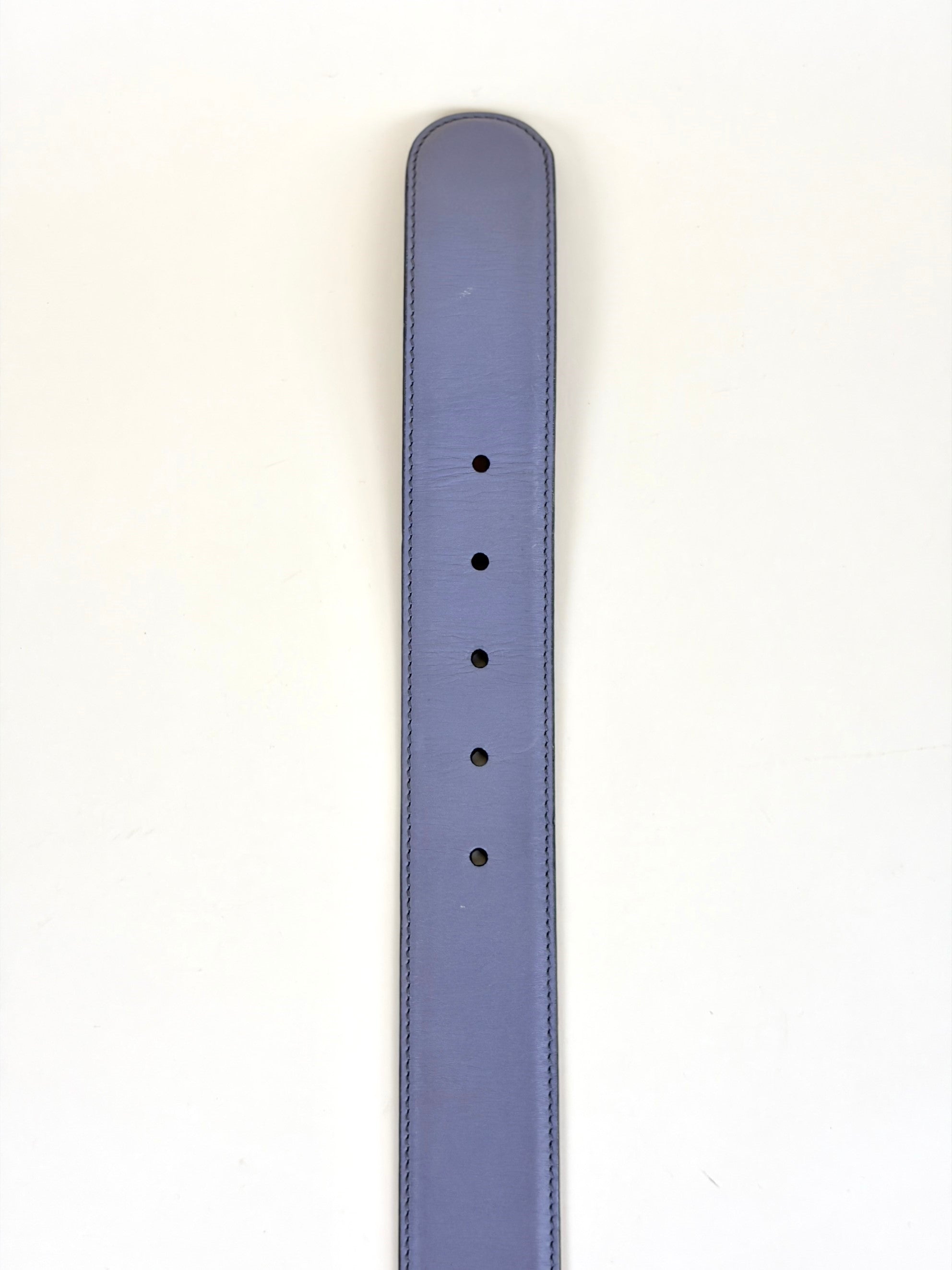 Gucci grey leather interlocking belt