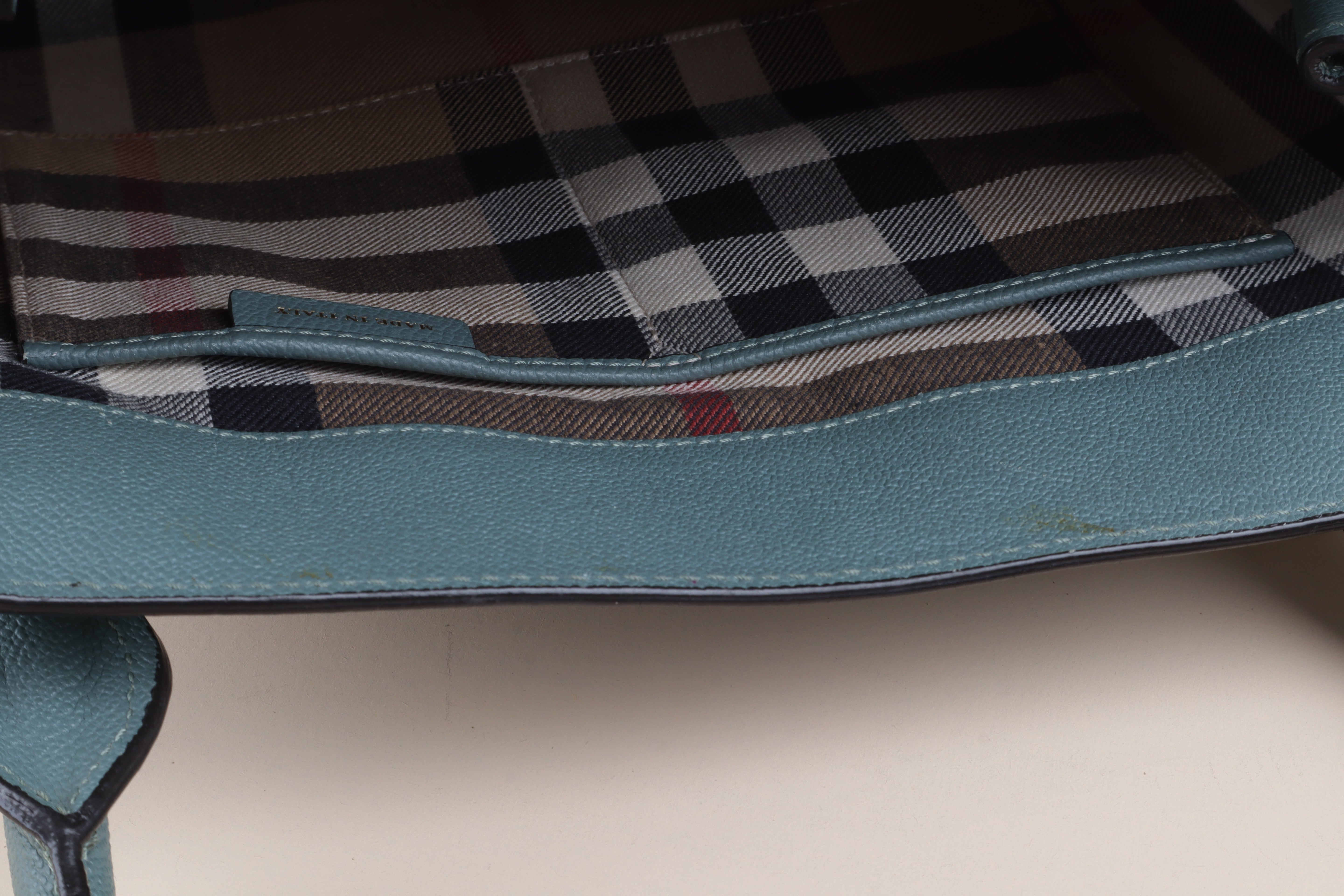 Burberry Blue Medium Celadon Buckle Tote Bag with Strap