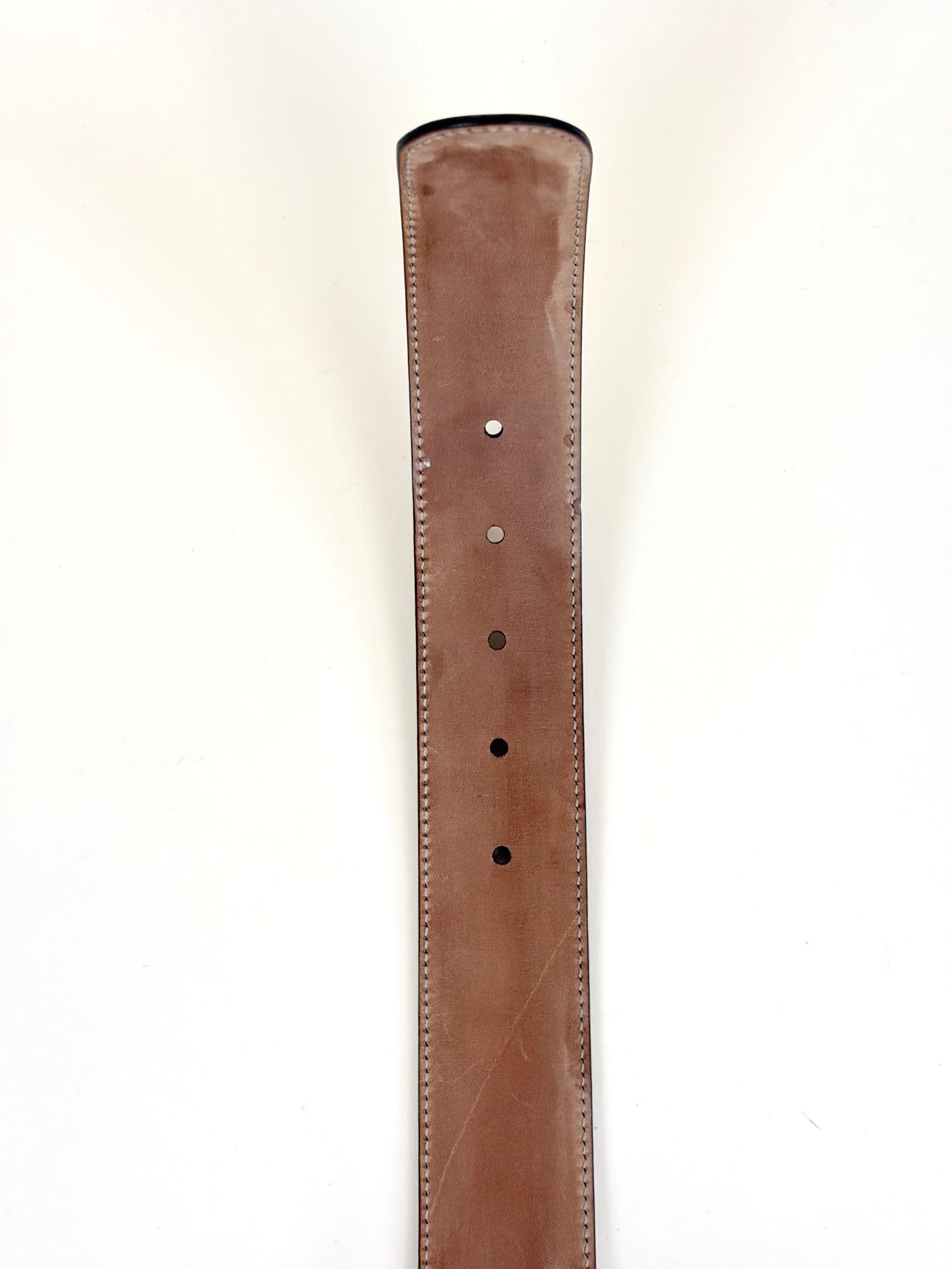 Gucci grey leather interlocking belt