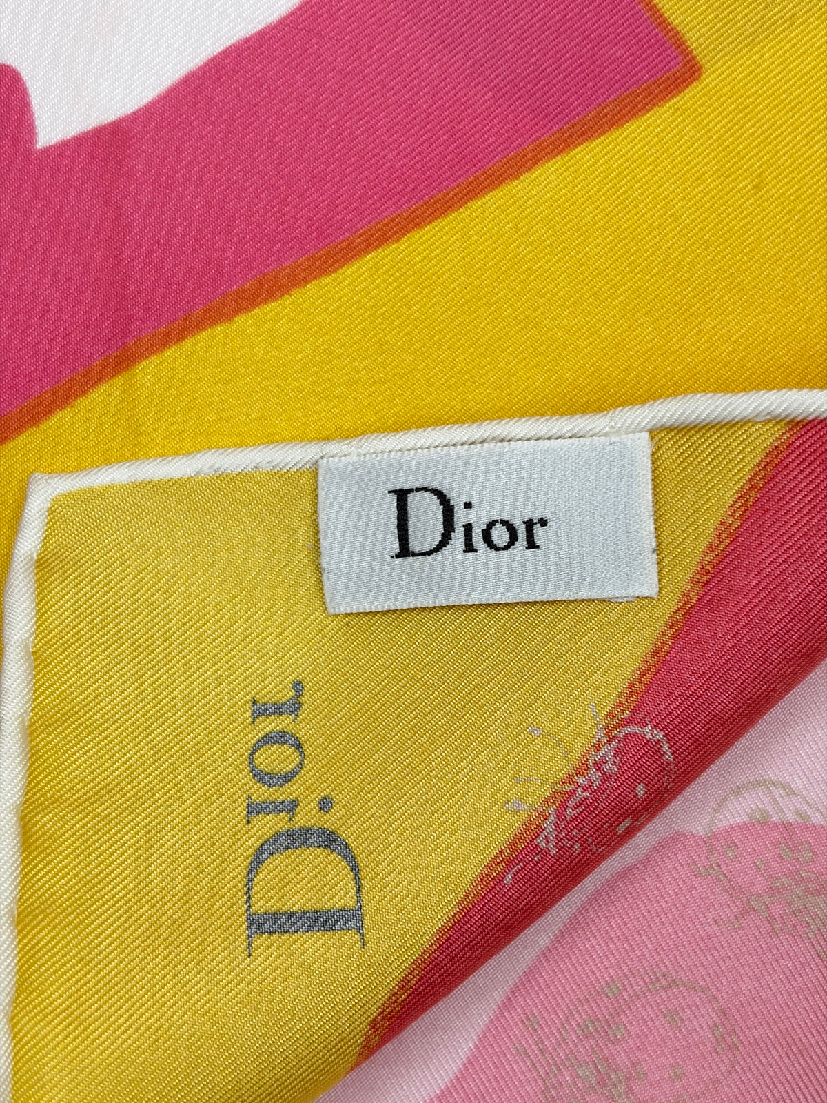 Dior multicolor butterfly printed square silk scarf