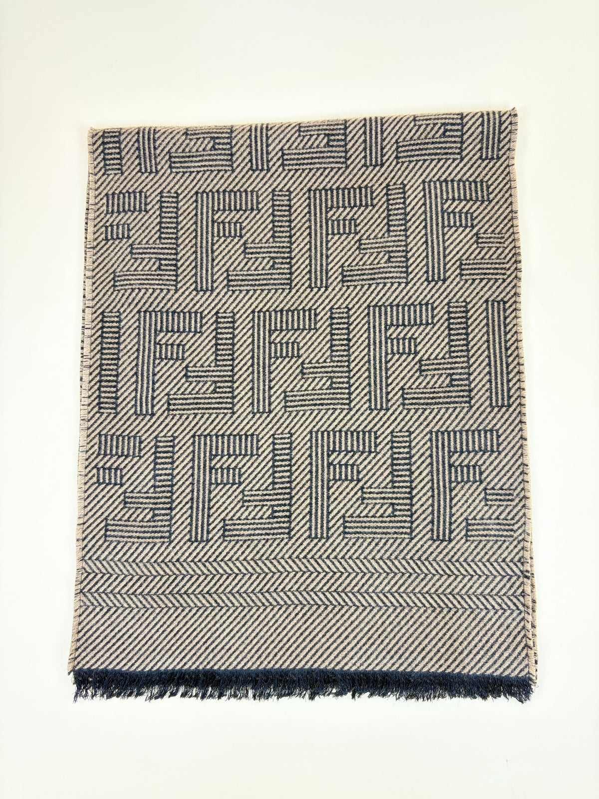 Fendi brown ff monogram wool scarf