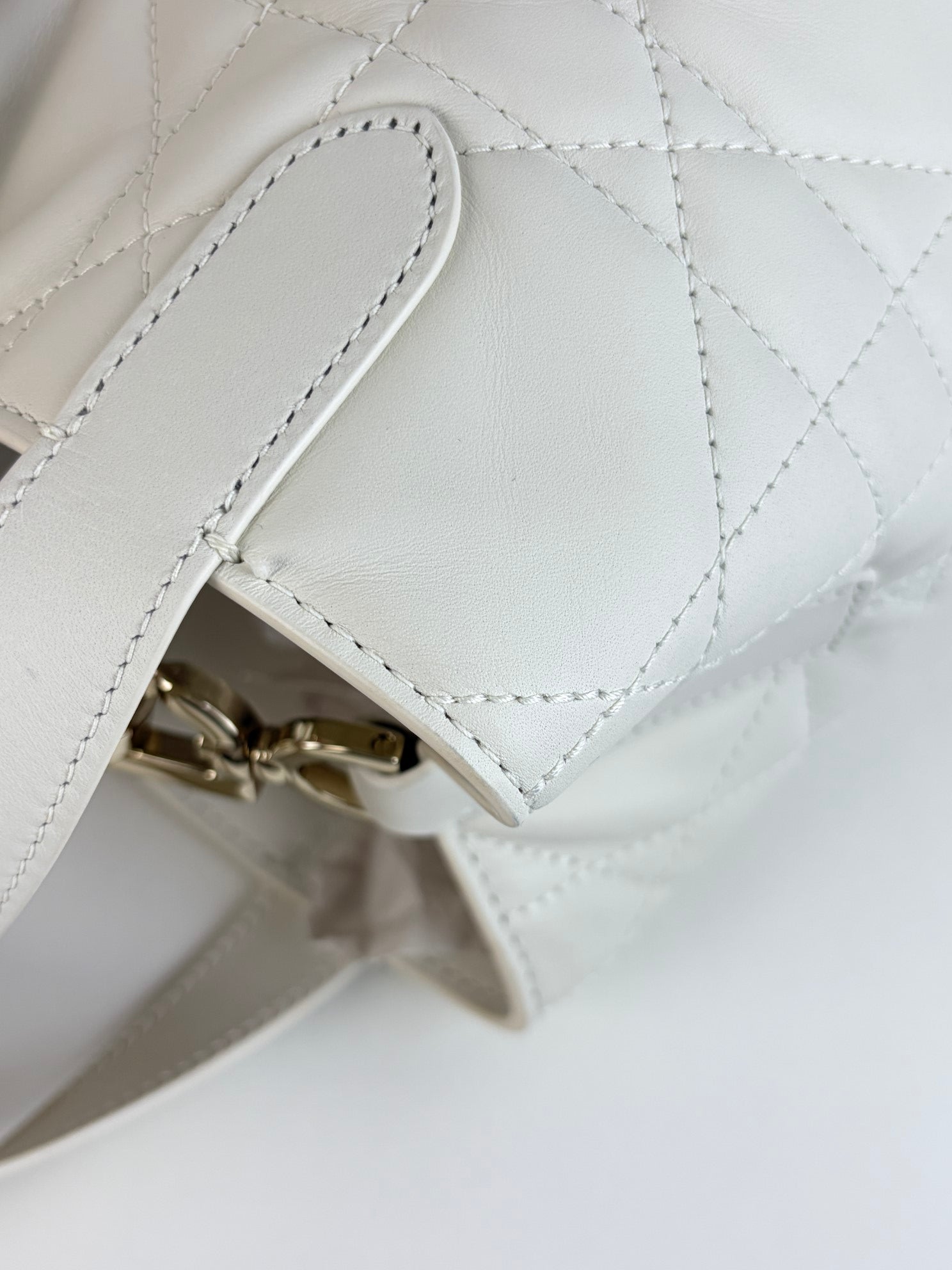 Christian Dior latte macro carnage bonjours vertical bag
