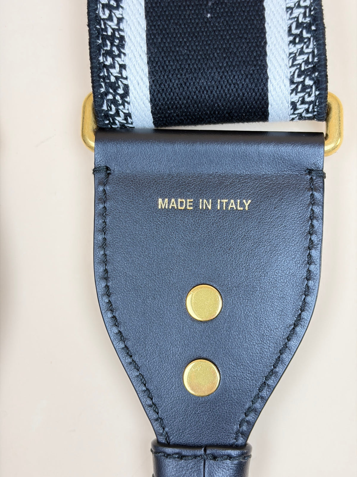 Christian Dior black mis dior embroidery adjustable shoulder strap
