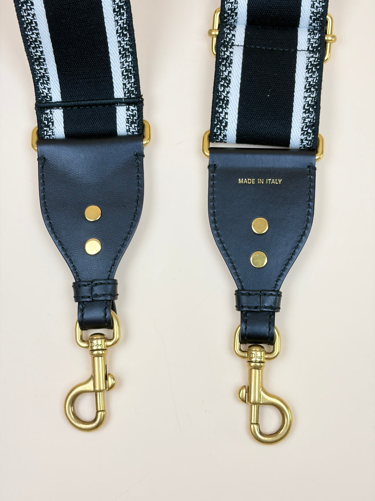 Christian Dior black mis dior embroidery adjustable shoulder strap