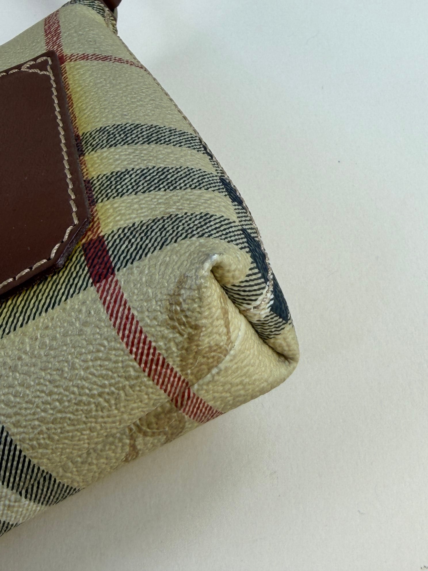 Burberry beige/brown Haymarket mini pochette