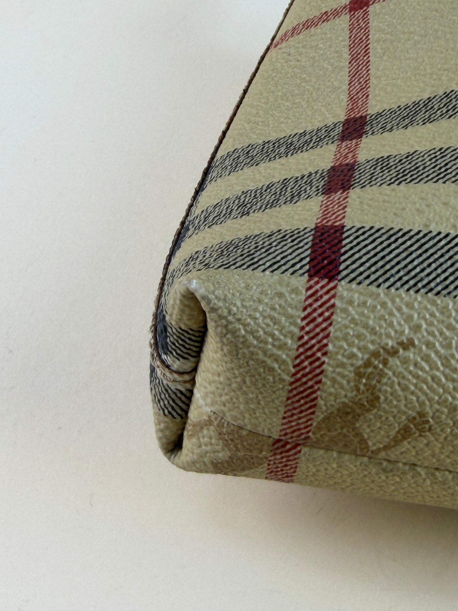 Burberry beige/brown Haymarket mini pochette