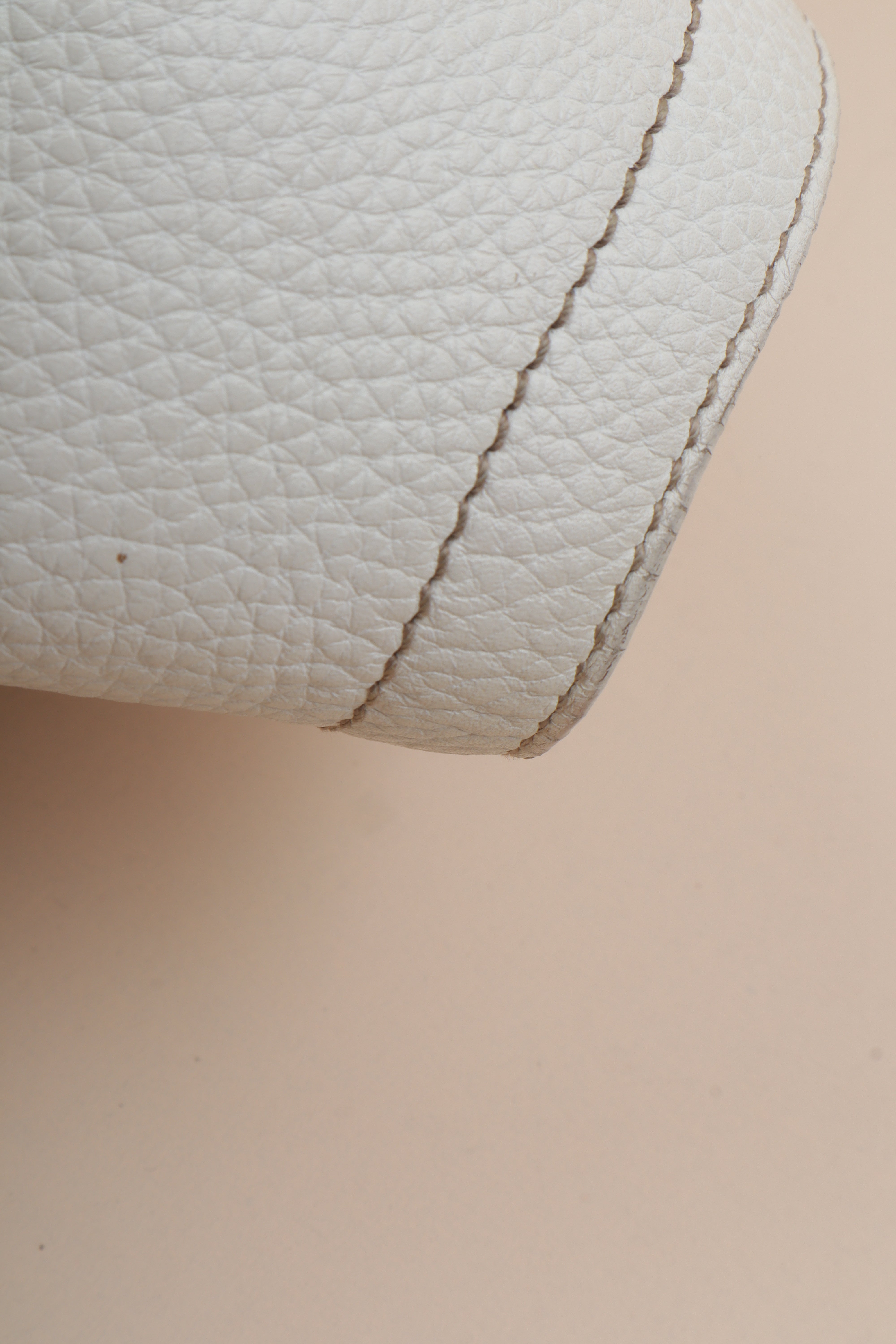 Prada White Vitello Daino Talco Cervo Shoulder Bag