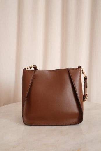 Stella Mccartney Brown Mini Logo Crossbody Bag