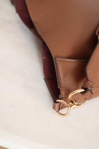 Stella Mccartney Brown Mini Logo Crossbody Bag