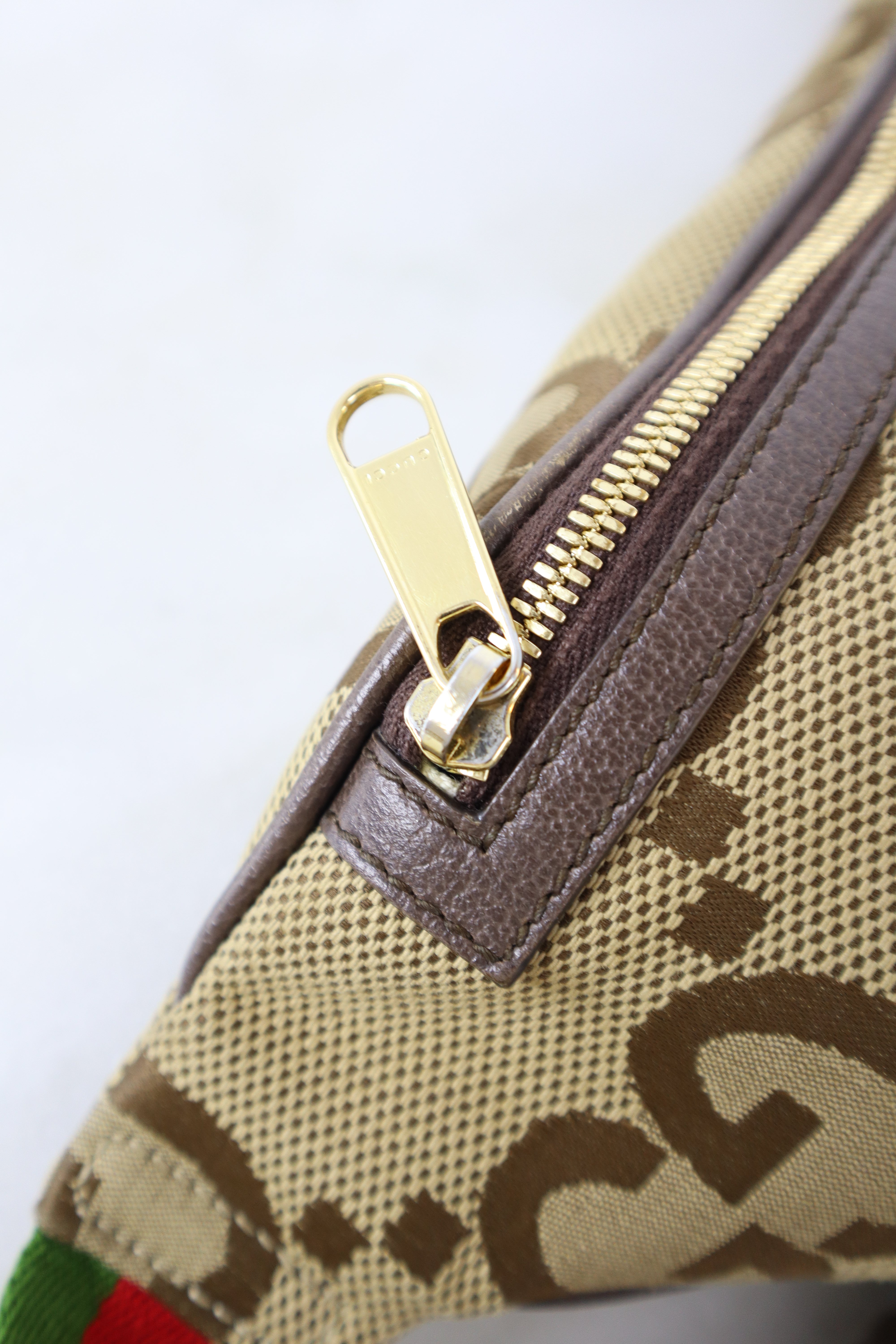 Gucci Brown GG Jumbo Belt Bag with Ophidia Strap