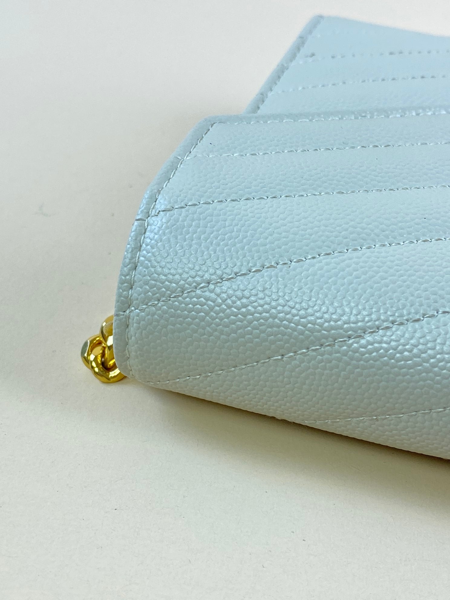 YSL Off White Classic Cassandre Chain Wallet