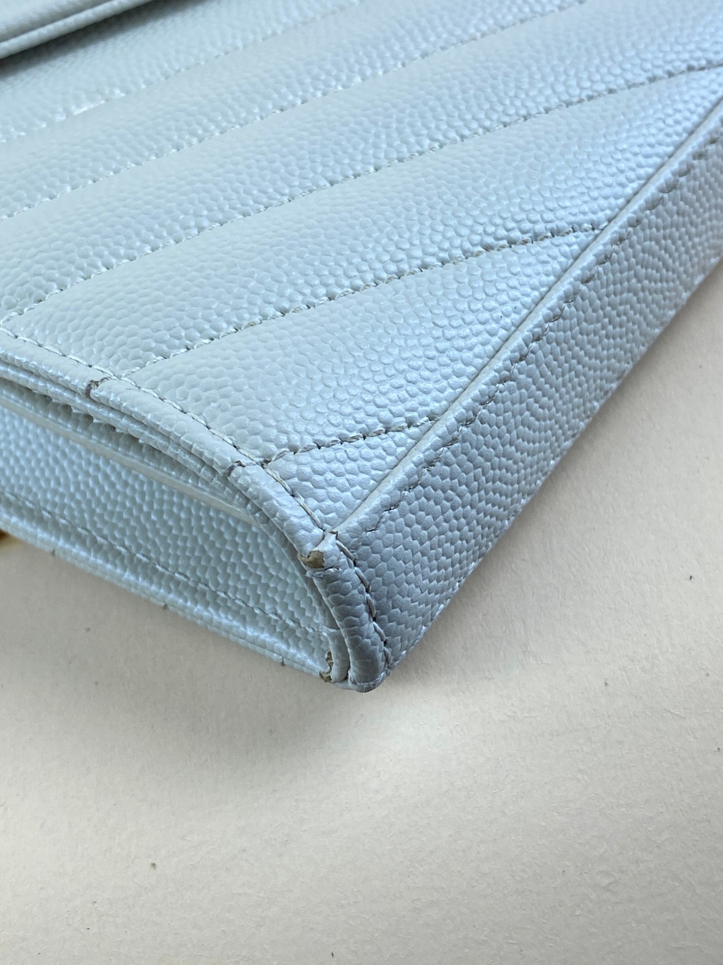 YSL Off White Classic Cassandre Chain Wallet