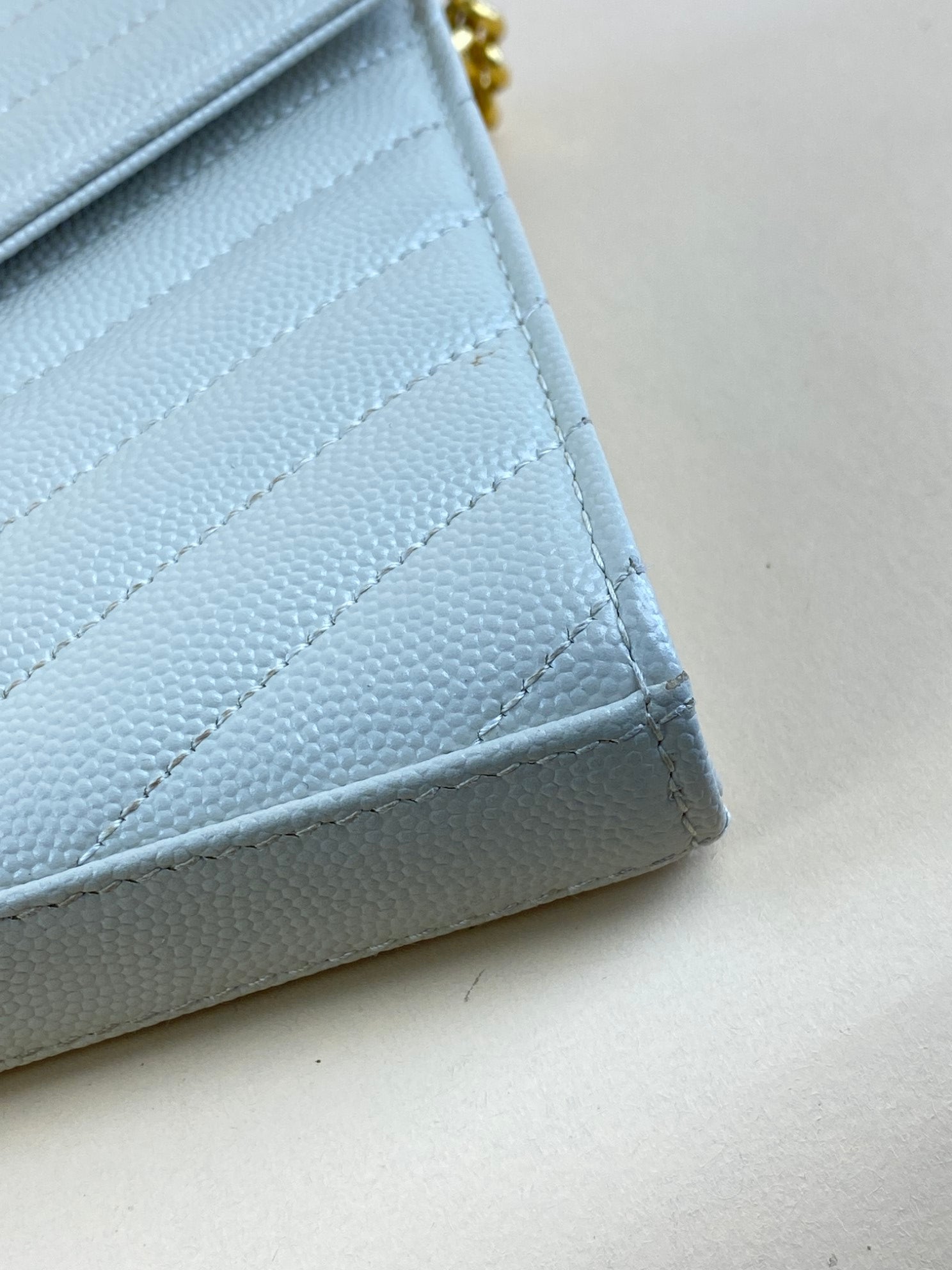 YSL Off White Classic Cassandre Chain Wallet