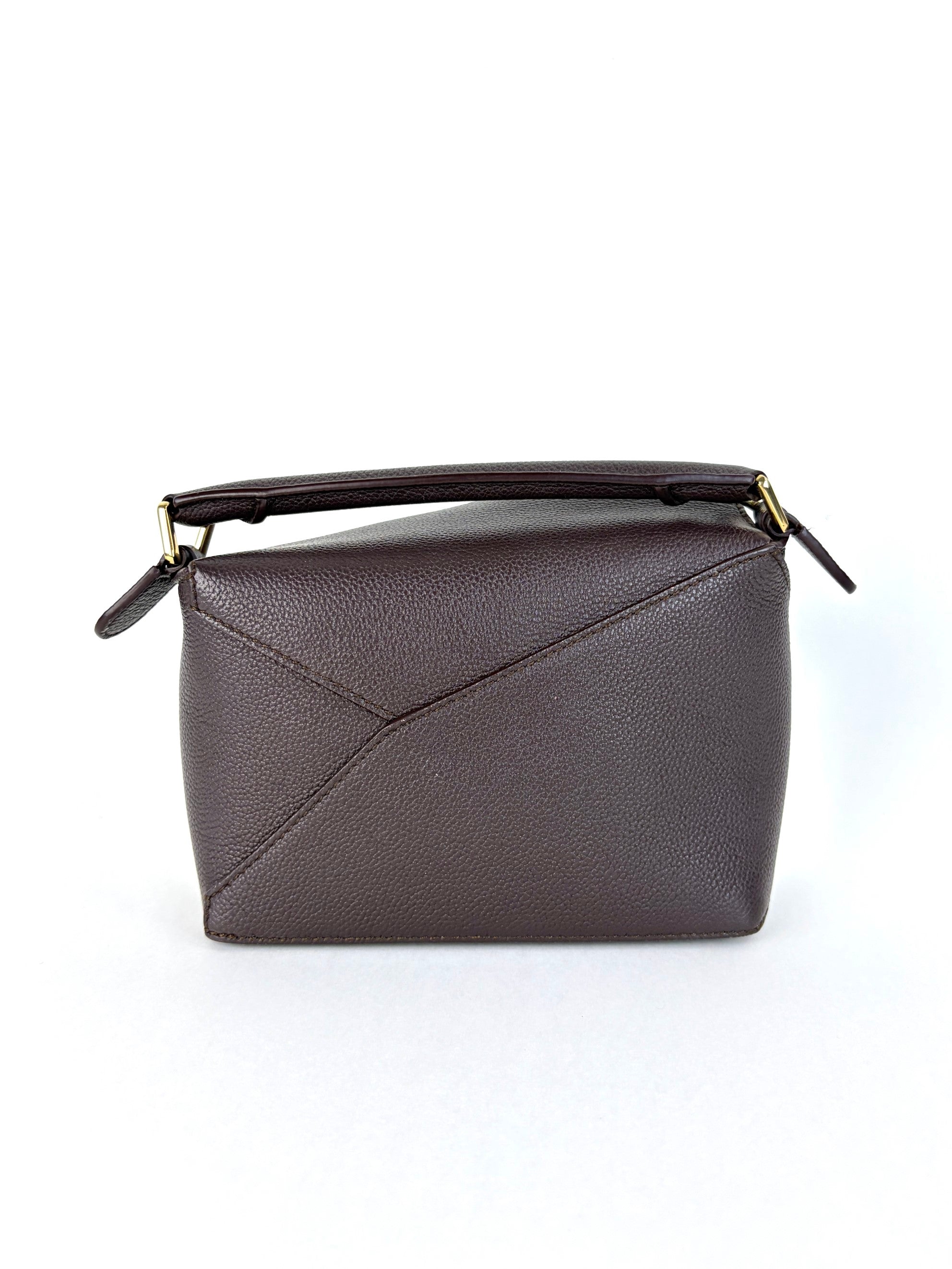 Loewe dark chestnut soft grained calfskin mini–Puzzle Edge Bag