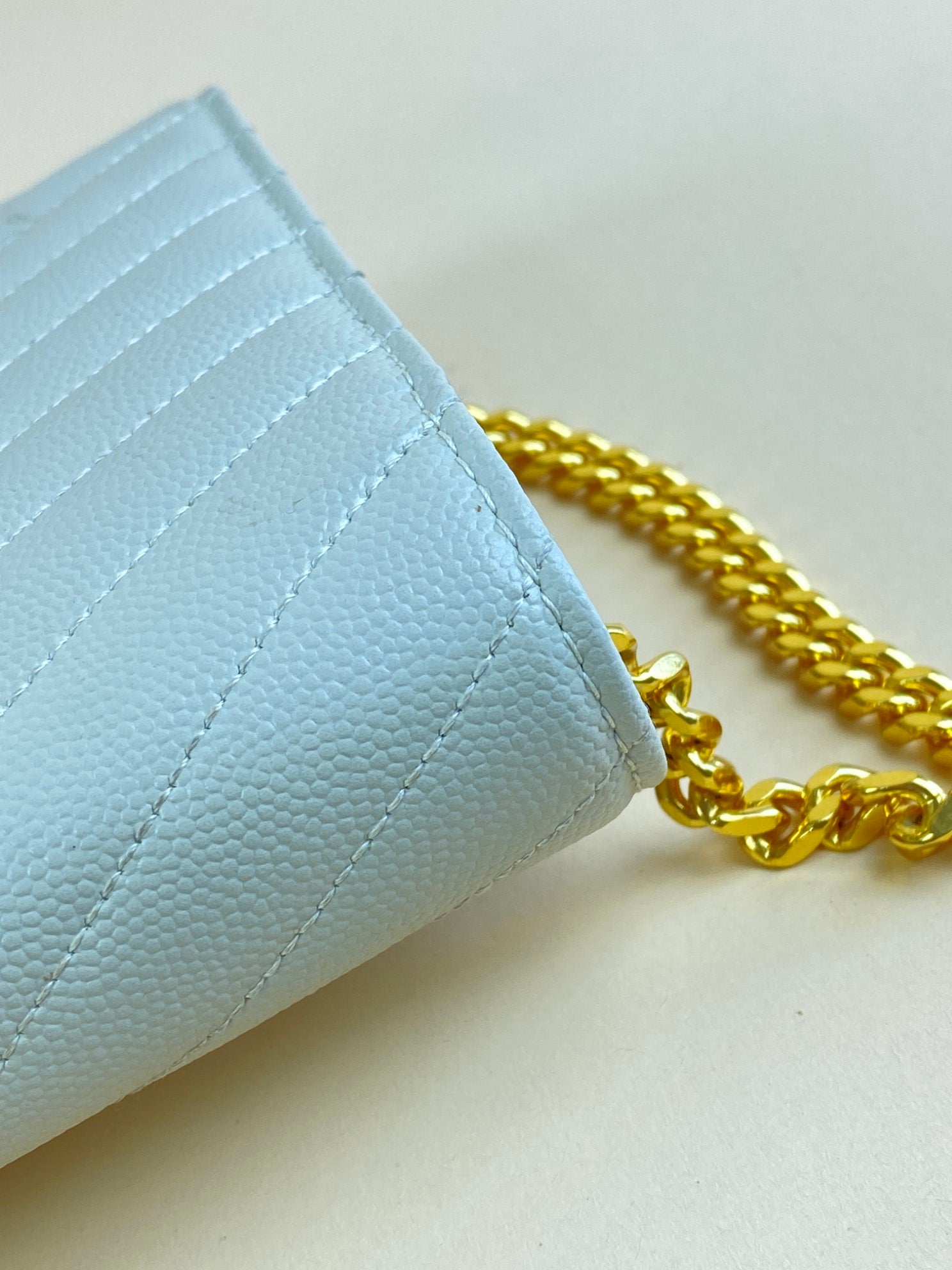 YSL Off White Classic Cassandre Chain Wallet