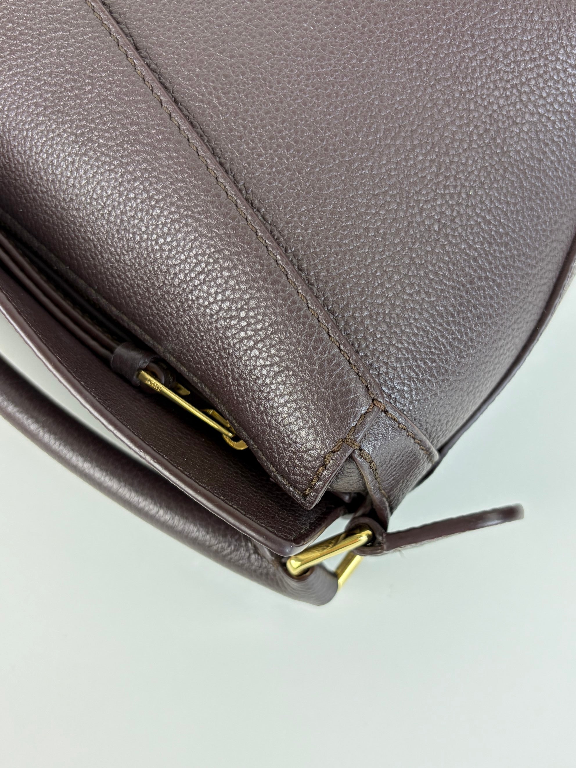 Loewe dark chestnut soft grained calfskin mini–Puzzle Edge Bag