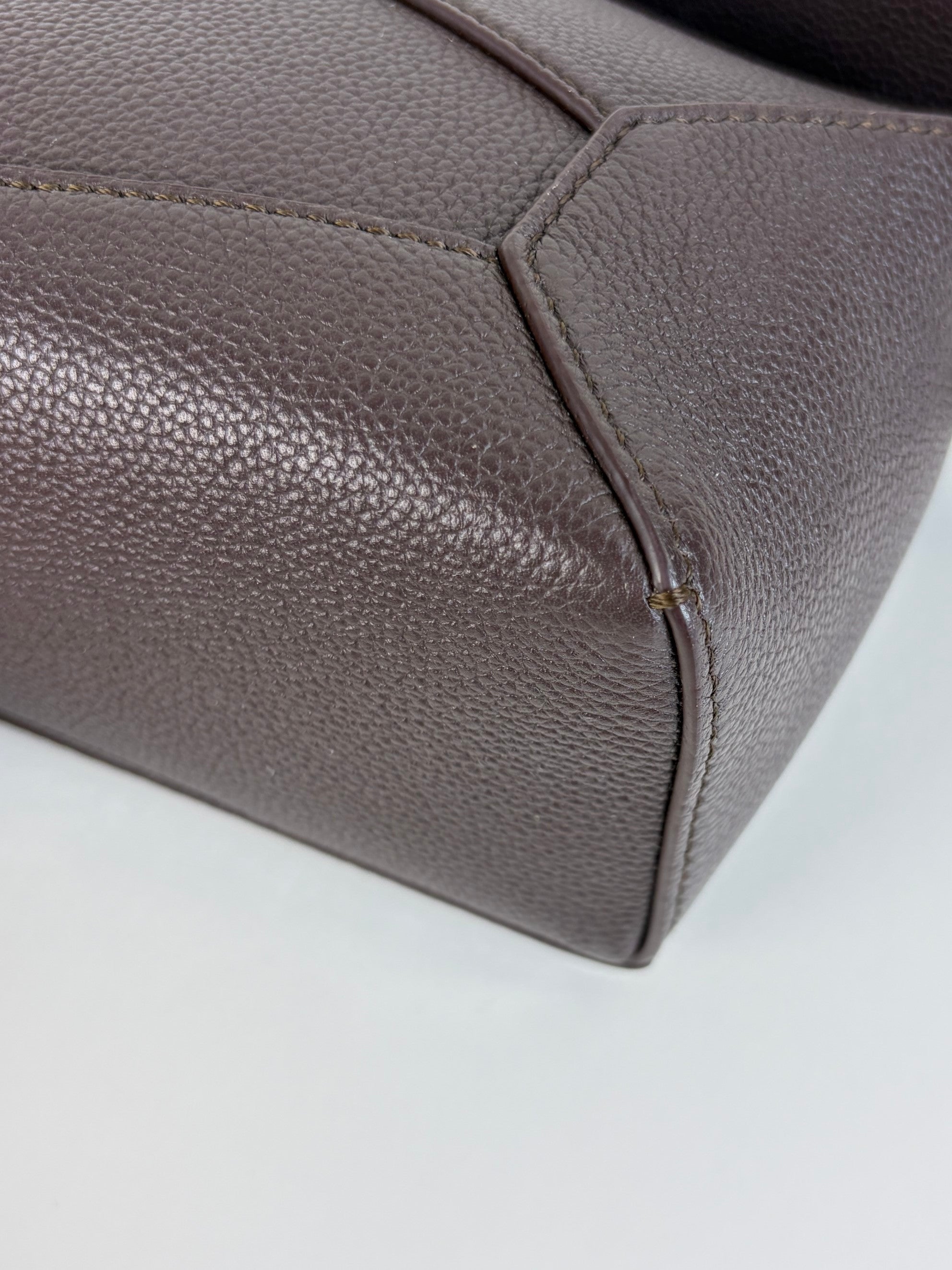 Loewe dark chestnut soft grained calfskin mini–Puzzle Edge Bag