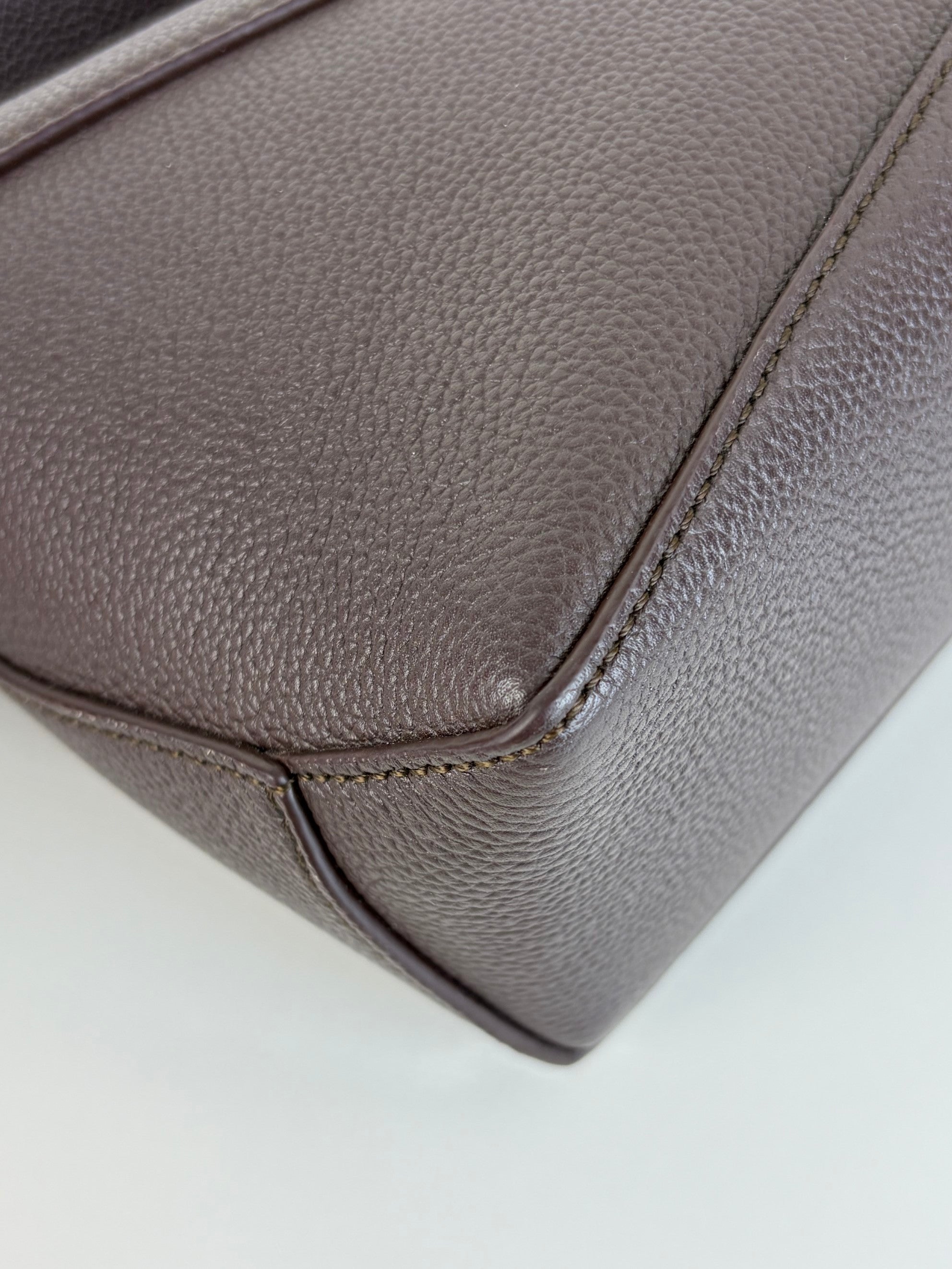 Loewe dark chestnut soft grained calfskin mini–Puzzle Edge Bag