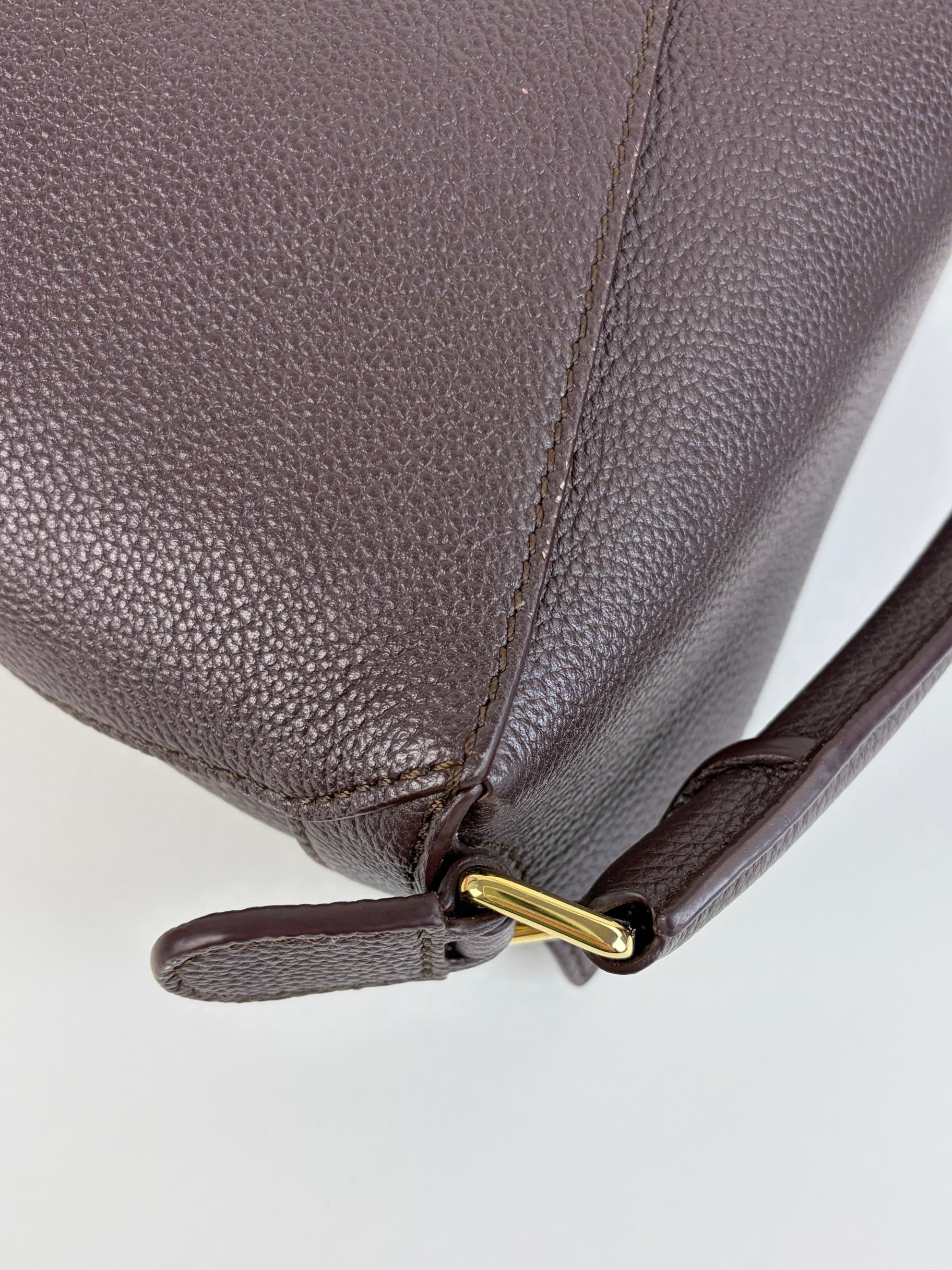 Loewe dark chestnut soft grained calfskin mini–Puzzle Edge Bag