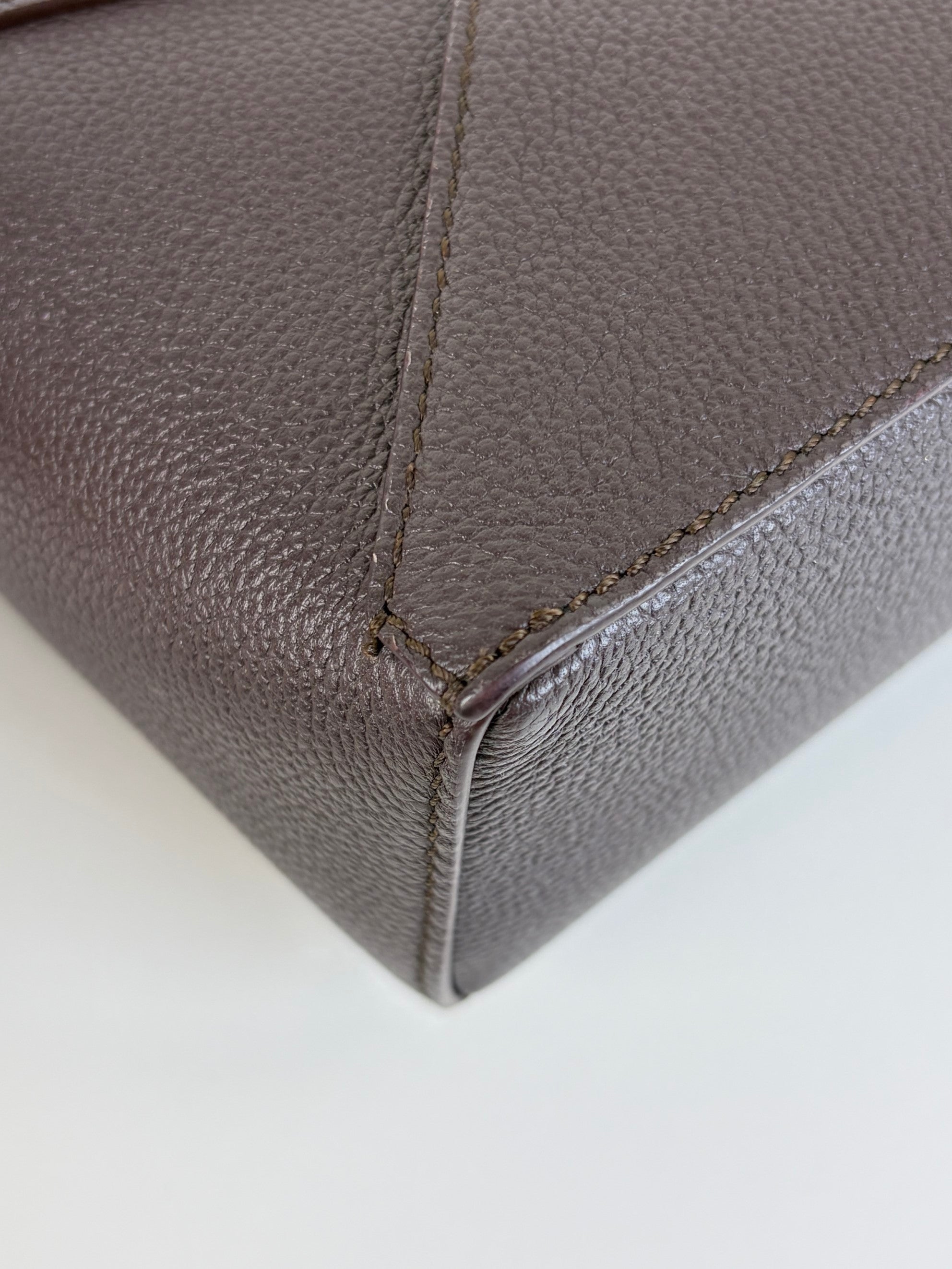 Loewe dark chestnut soft grained calfskin mini–Puzzle Edge Bag